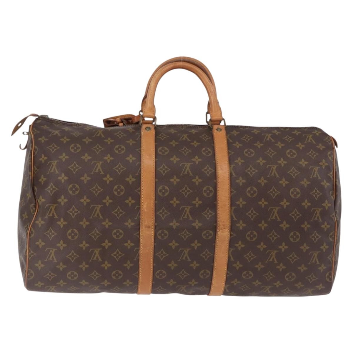 Louis Vuitton Keepall Monogram Brown Canvas Travel Bag Bag (Pre-Owned)