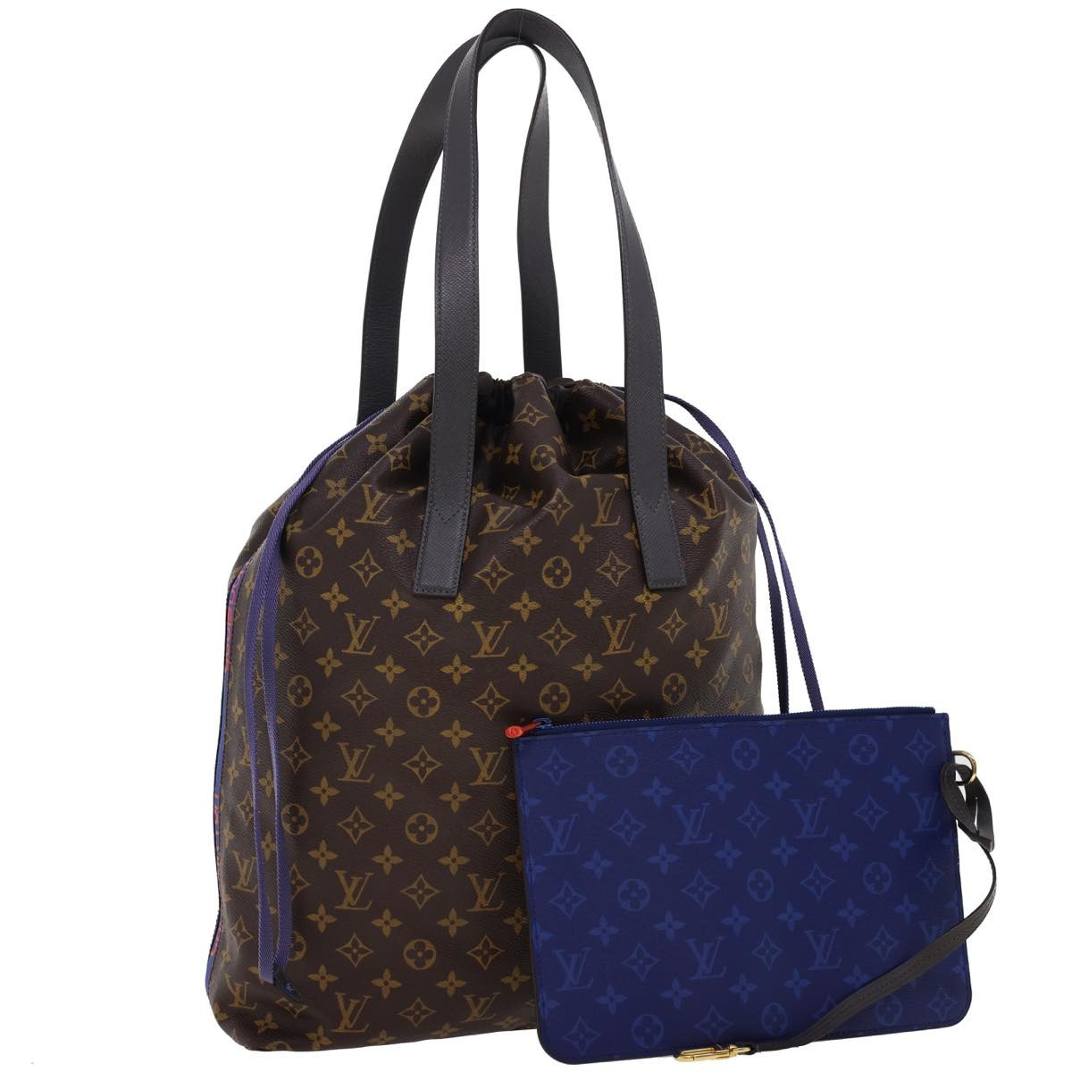 Louis Vuitton Cabas Light Drawstring Monogram Split Canvas Brown Canvas Tote Bag Bag (Pre-Owned)
