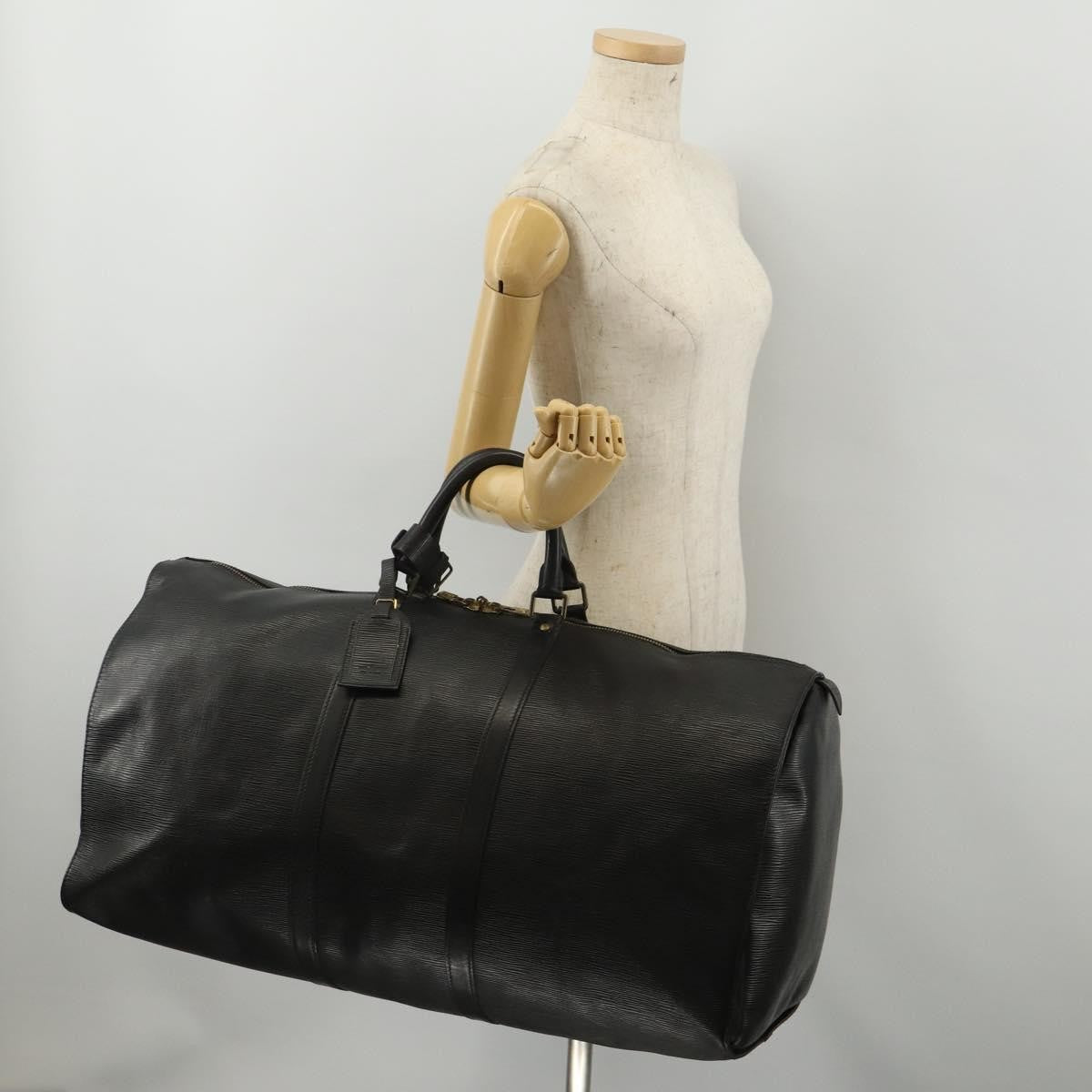 Louis Vuitton Keepall Epi Black Leather Travel Bag Bag (Pre-Owned)