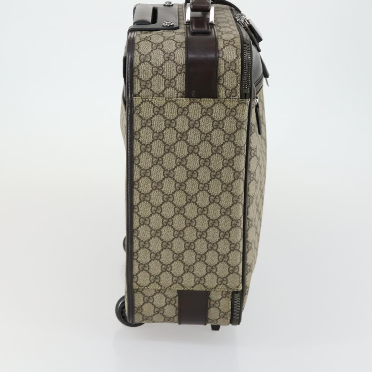 Gucci Web Trolley Rolling Luggage Gg Coated Canvas Beige Pvc Travel Bag Bag (Pre-Owned)