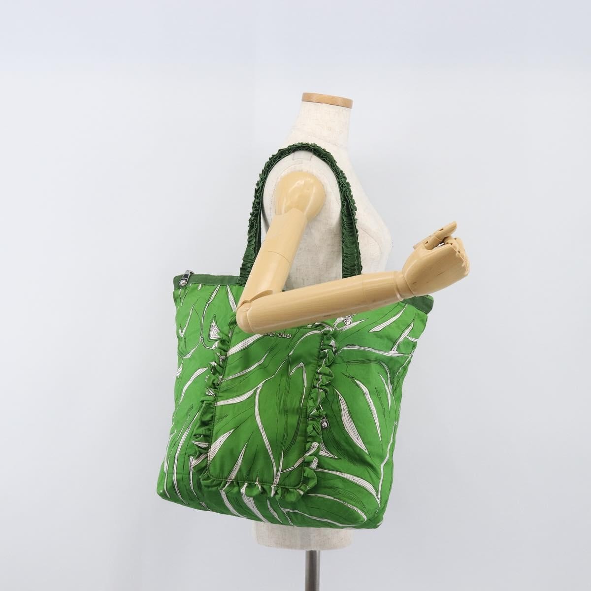 Miu Miu Vintage Nylon Green Nylon Handbag (Pre-Owned)