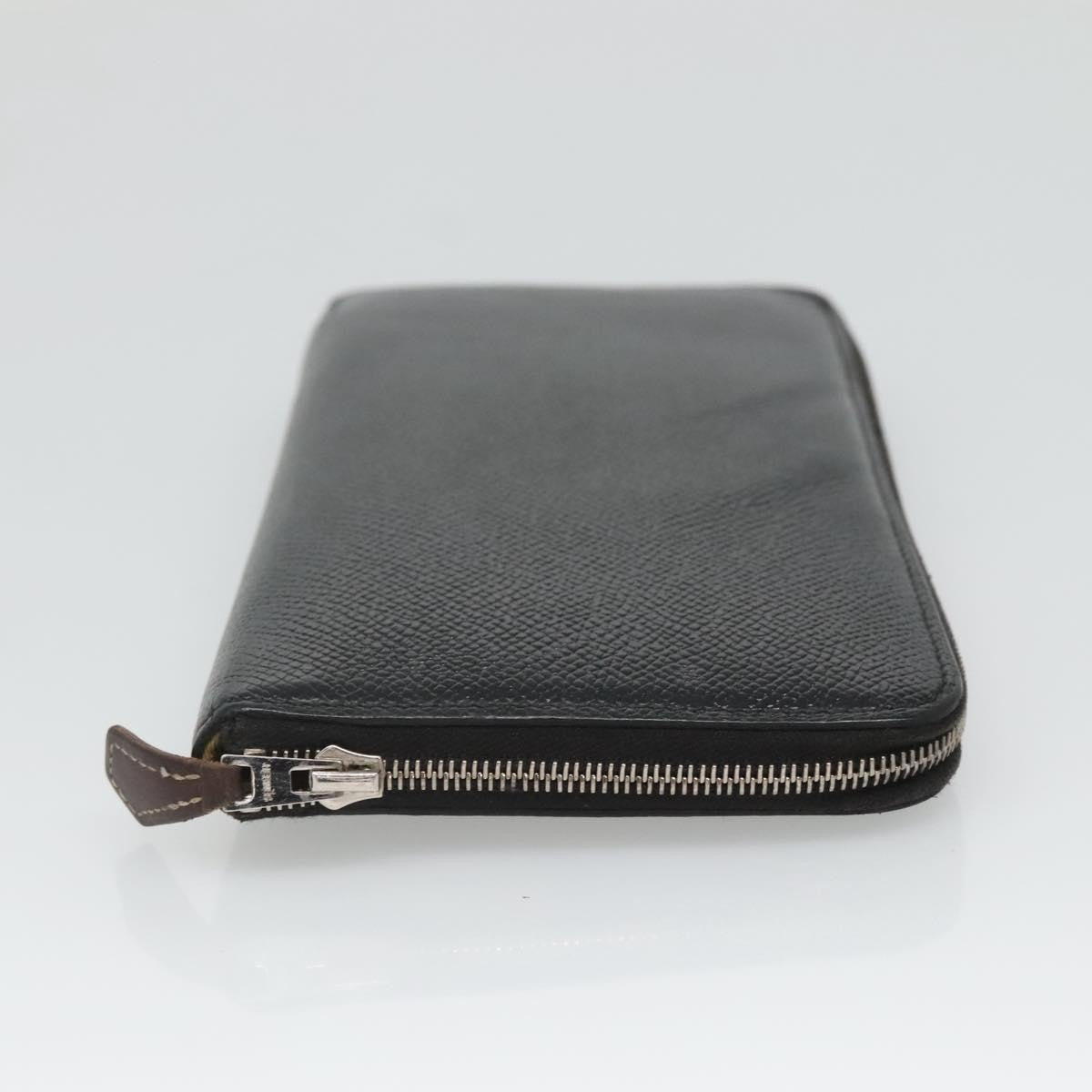 Hermes Azap Zip Around Silk'in Epsom Black Leather Wallets Accessory (Pre-Owned)