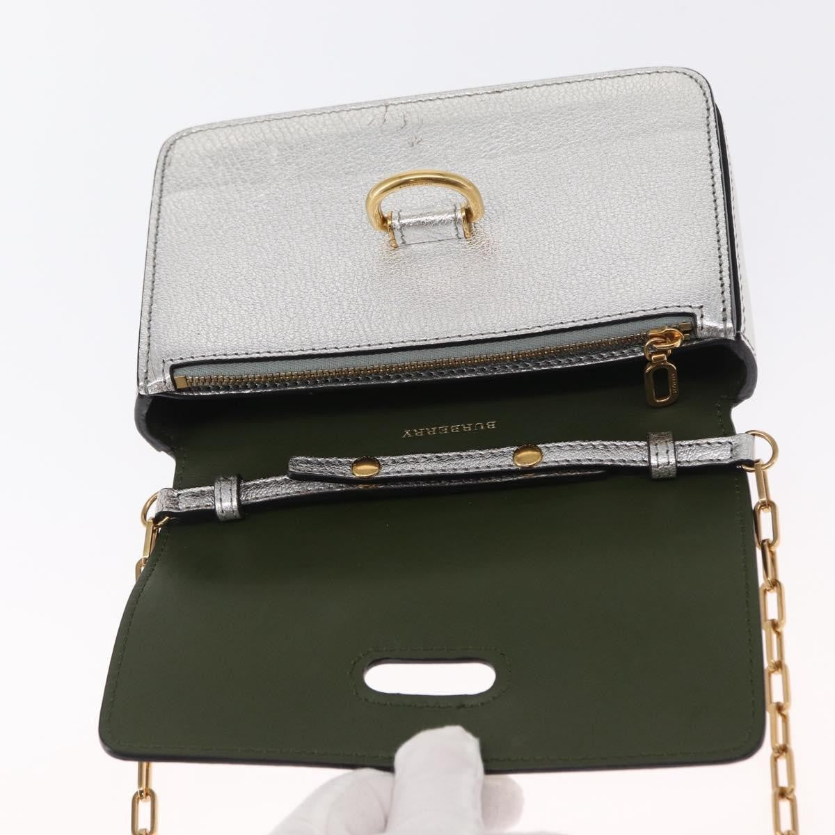 Burberry D-Ring Chain Leather Silver Leather Shoulder Bag Bag (Pre-Owned)