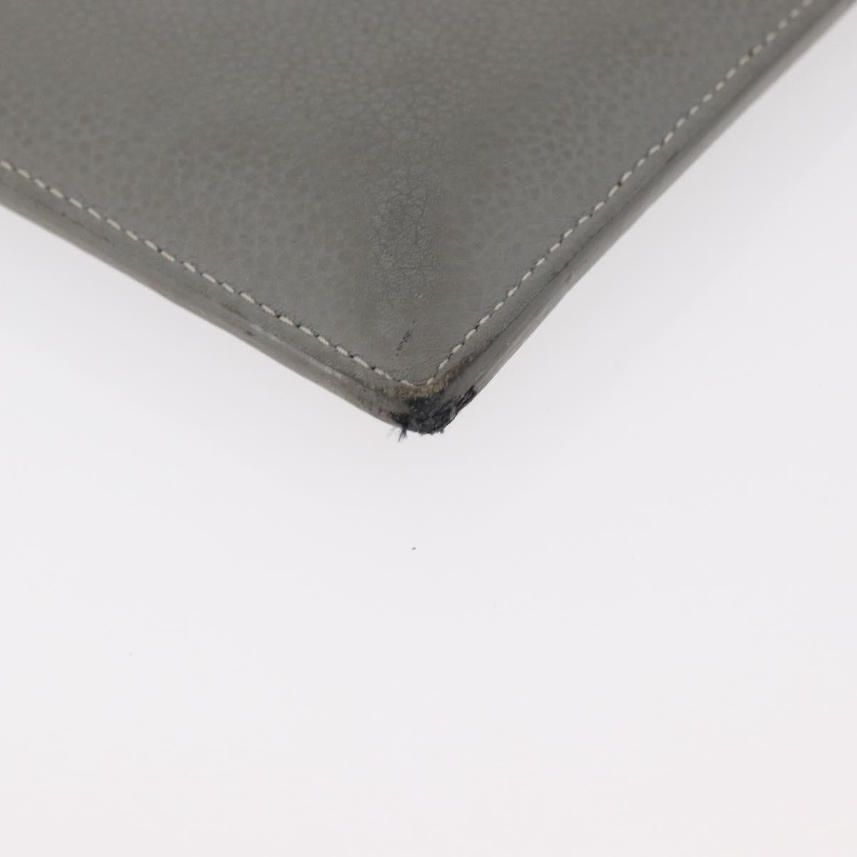 Christian Dior Clutch Leather Gray Leather Clutche & Pouche Bag (Pre-Owned)