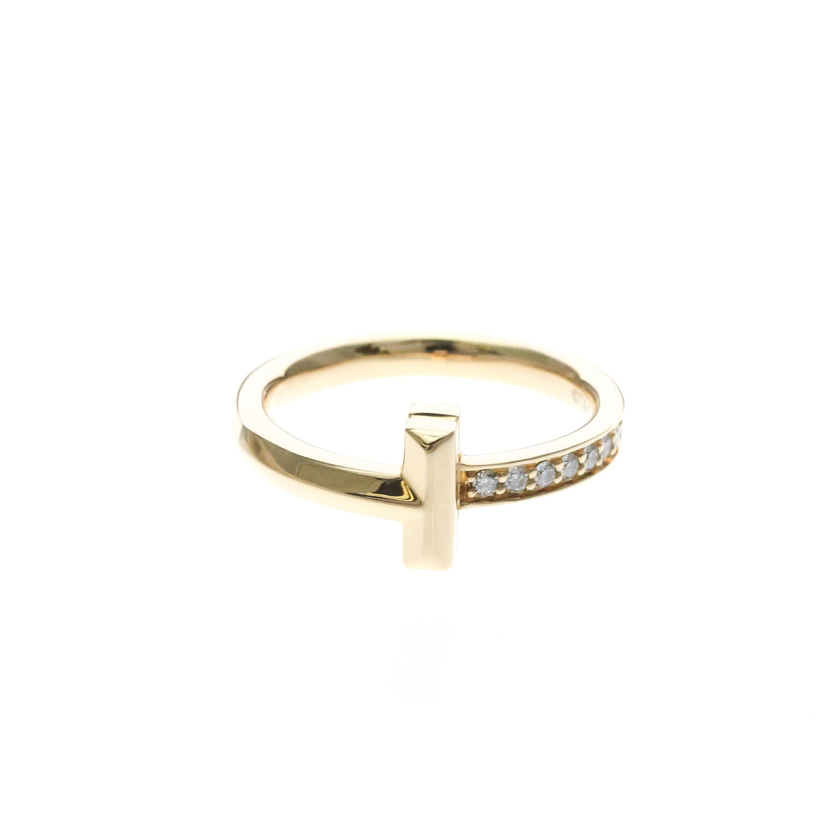 Tiffany & Co. T1 Ring 18K Rose Gold With Diamonds Gold Rose_Gold Ring Jewelry (Pre-Owned)