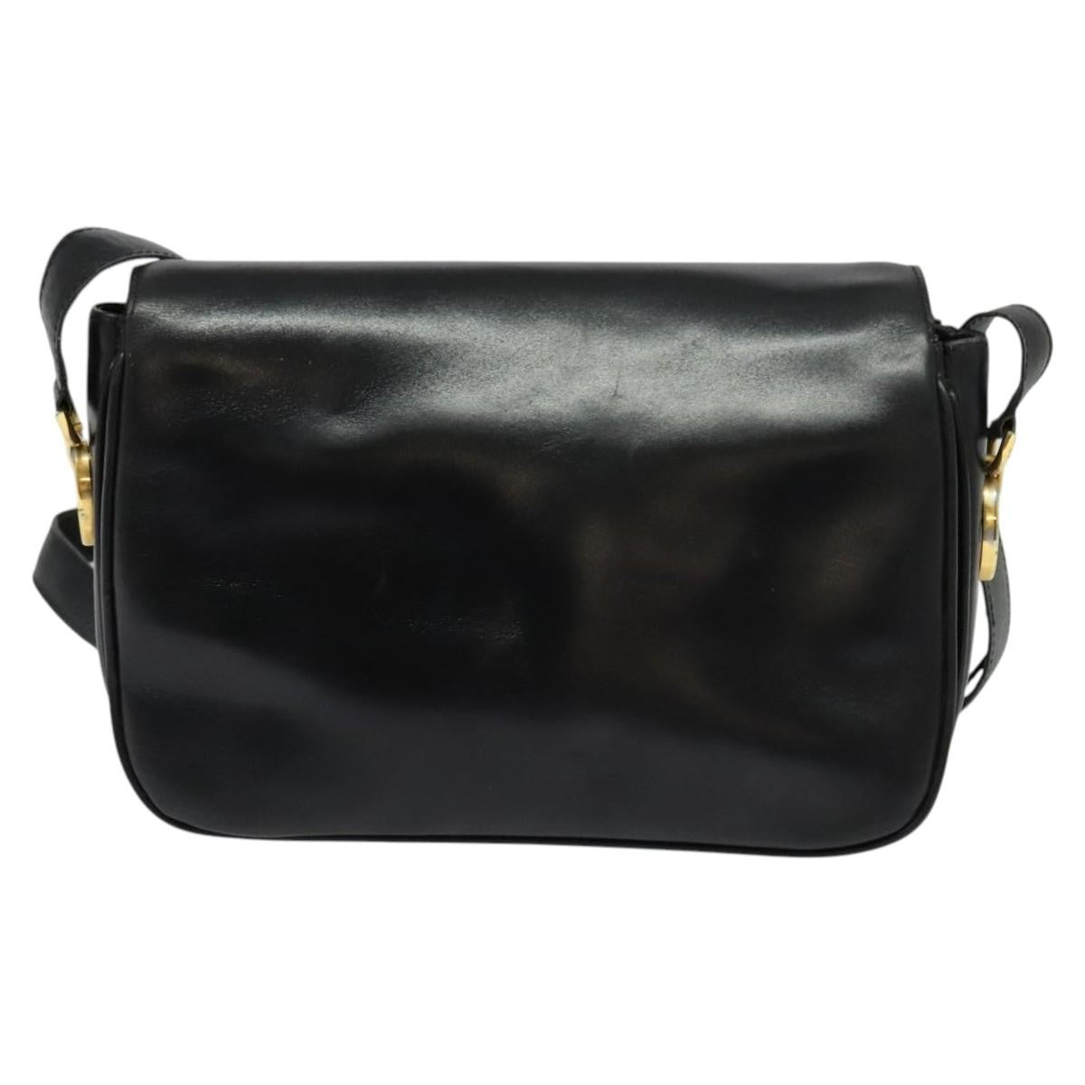 Celine Vintage Leather Black Leather Shoulder Bag Bag (Pre-Owned)