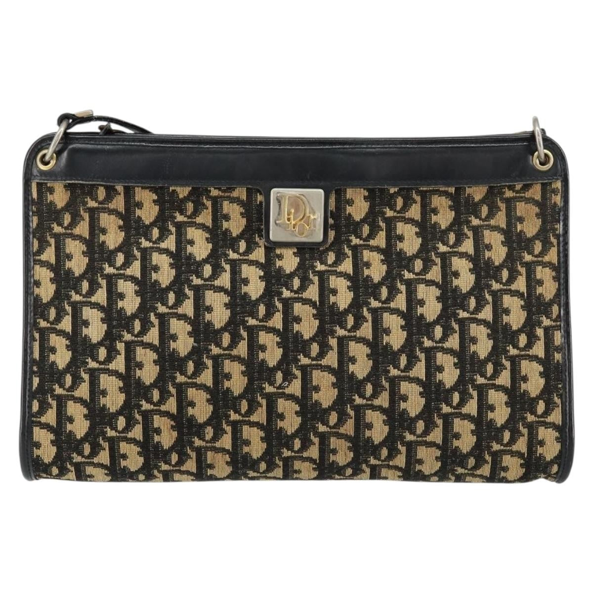 Christian Dior Vintage Trotter Canvas Navy Canvas Shoulder Bag Bag (Pre-Owned)