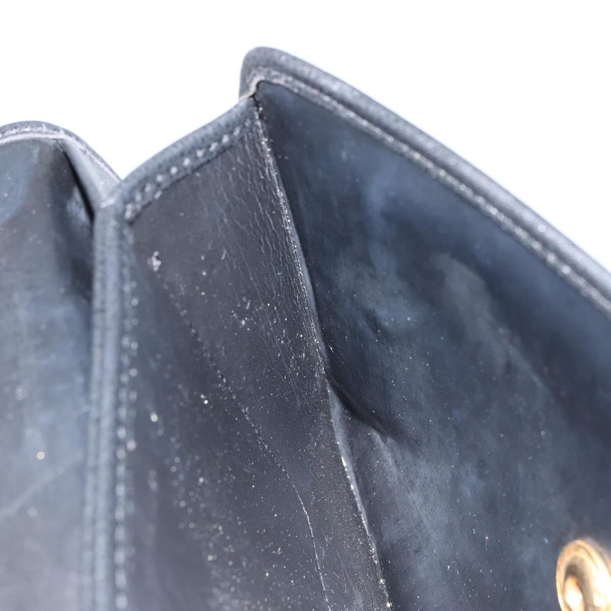 Christian Dior Vintage Cd Chain Flap Leather Black Leather Shoulder Bag Bag (Pre-Owned)