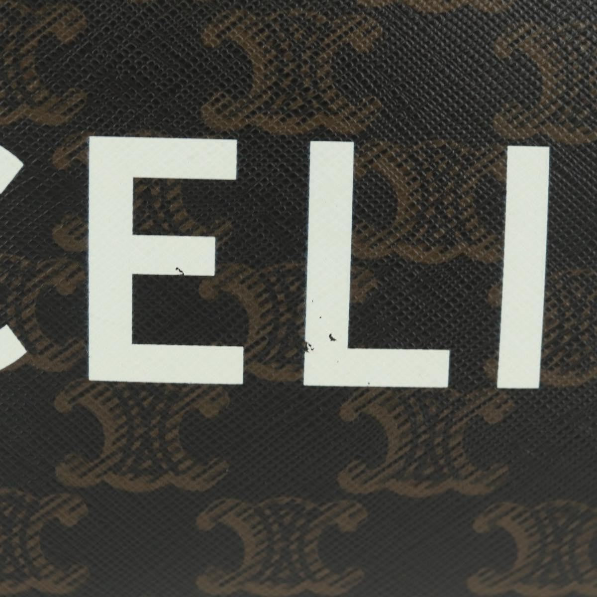 Celine Logo Messenger Triomphe Coated Canvas Black Pvc Shoulder Bag Bag (Pre-Owned)