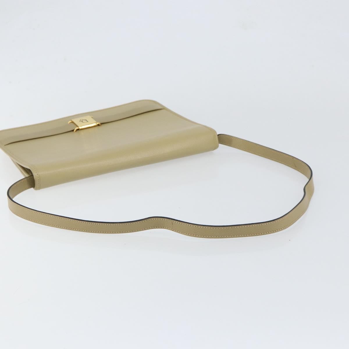 Christian Dior Vintage Leather Beige Leather Shoulder Bag Bag (Pre-Owned)