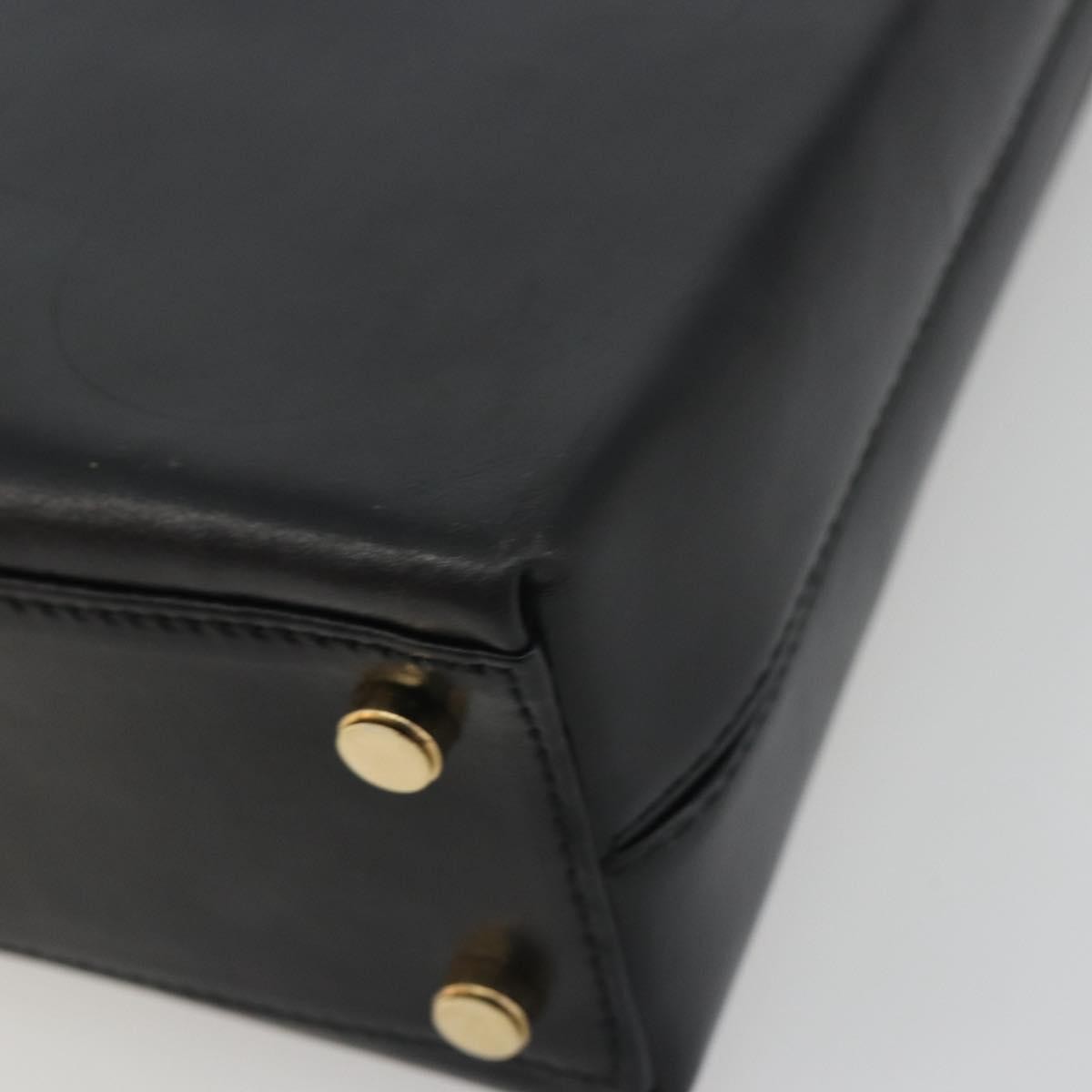 Salvatore Ferragamo Gancini Convertible Top Handle Leather Black Leather Handbag (Pre-Owned)