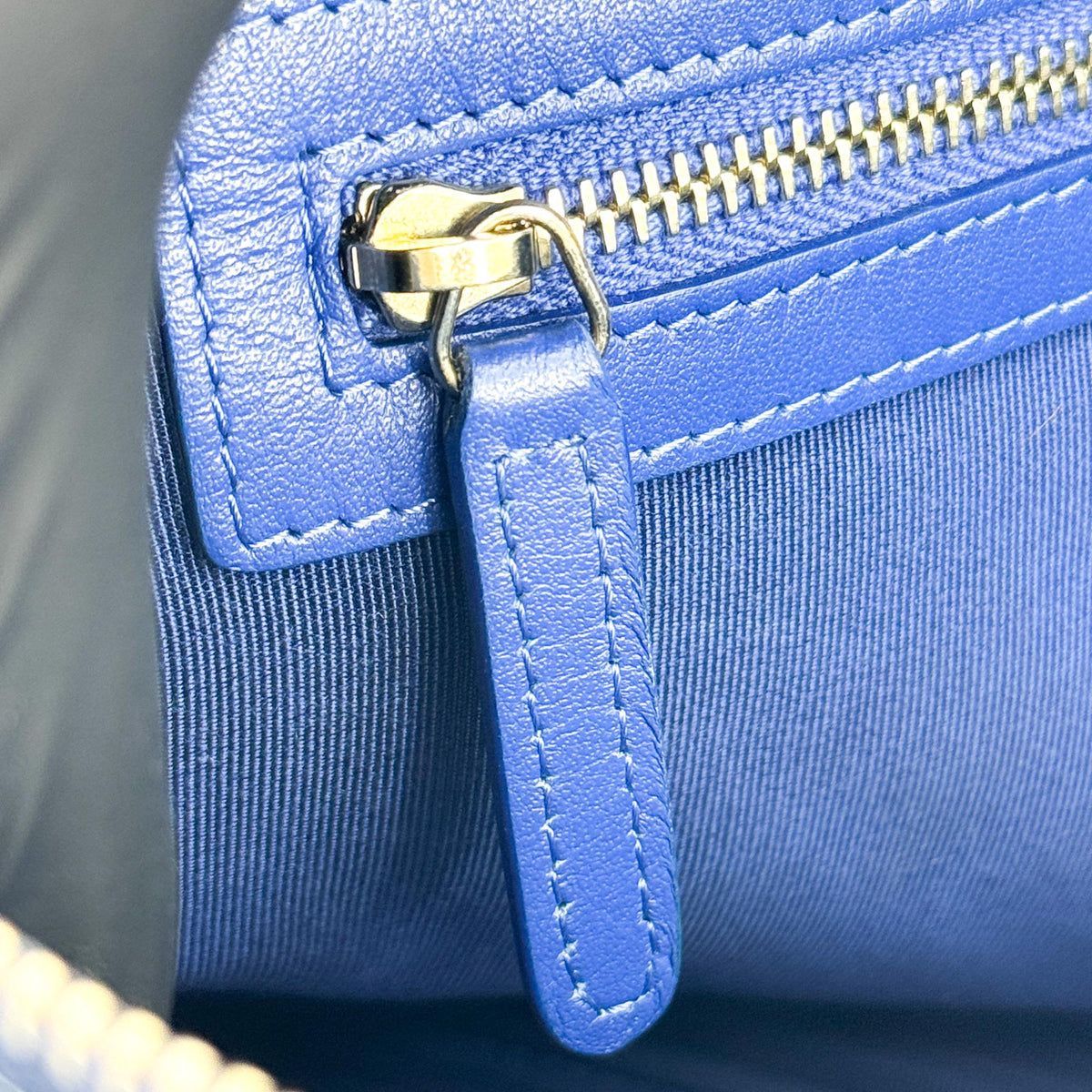 Chanel Boy O Case Clutch Quilted Caviar Blue Leather Clutche & Pouche Bag (Pre-Owned)