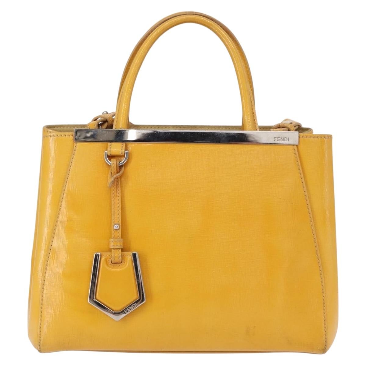 Fendi 2Jours Leather Yellow Leather Handbag (Pre-Owned)