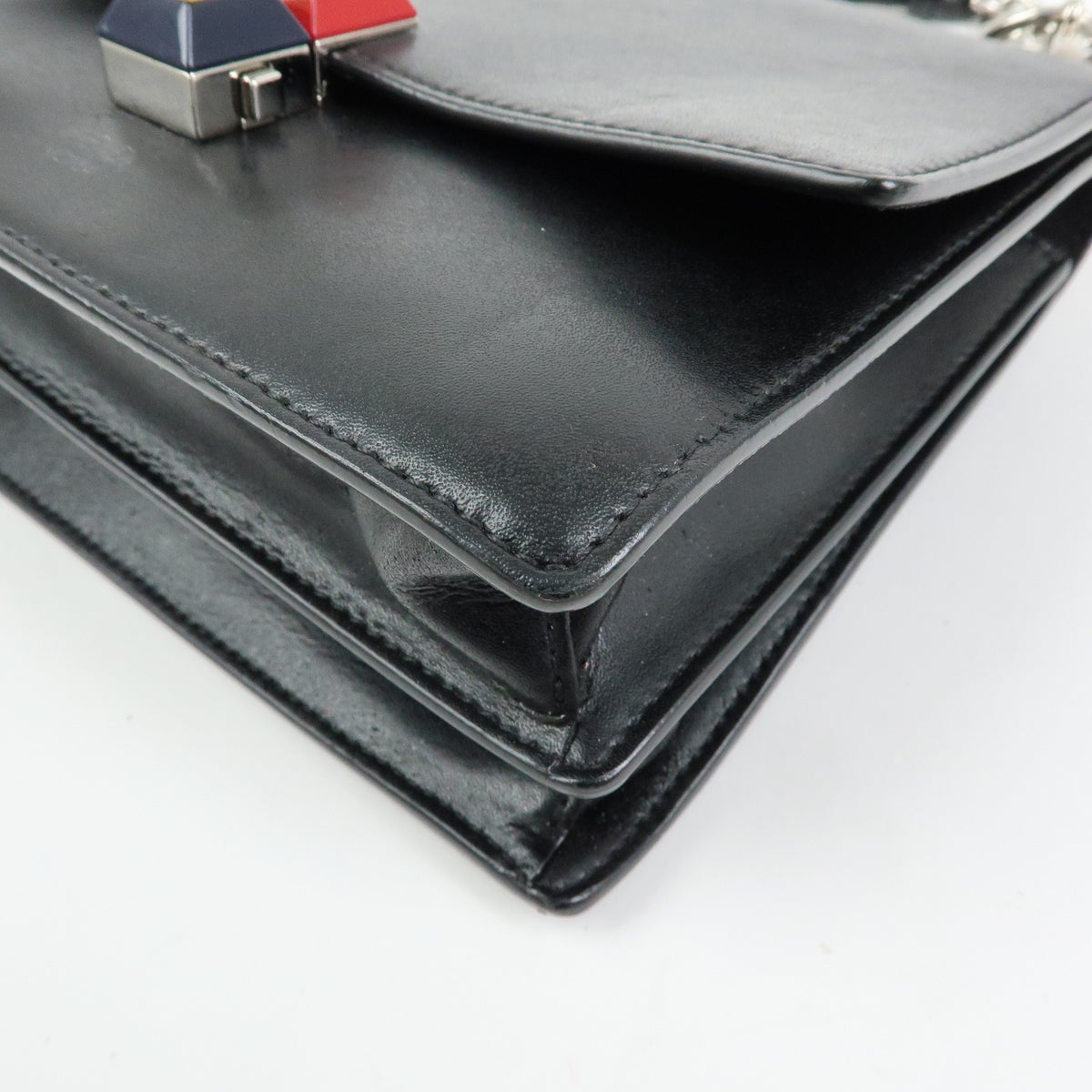 Fendi Kan I Leather Black Leather Shoulder Bag Bag (Pre-Owned)