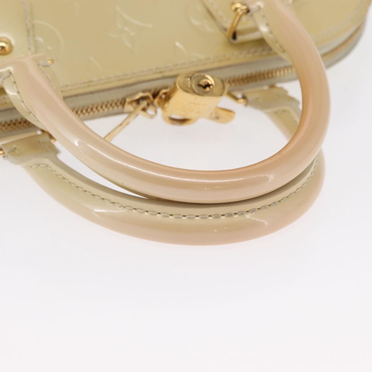 Louis Vuitton Alma Monogram Vernis Beige Patent_Leather Handbag (Pre-Owned)