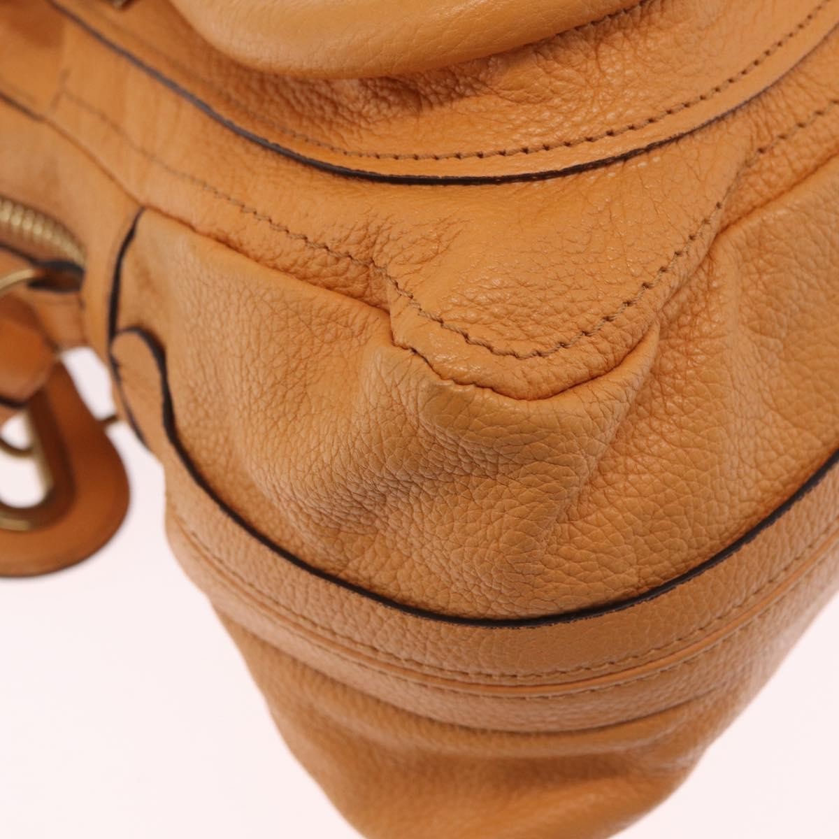 Chloe Paraty Top Handle Leather Orange Leather Handbag (Pre-Owned)