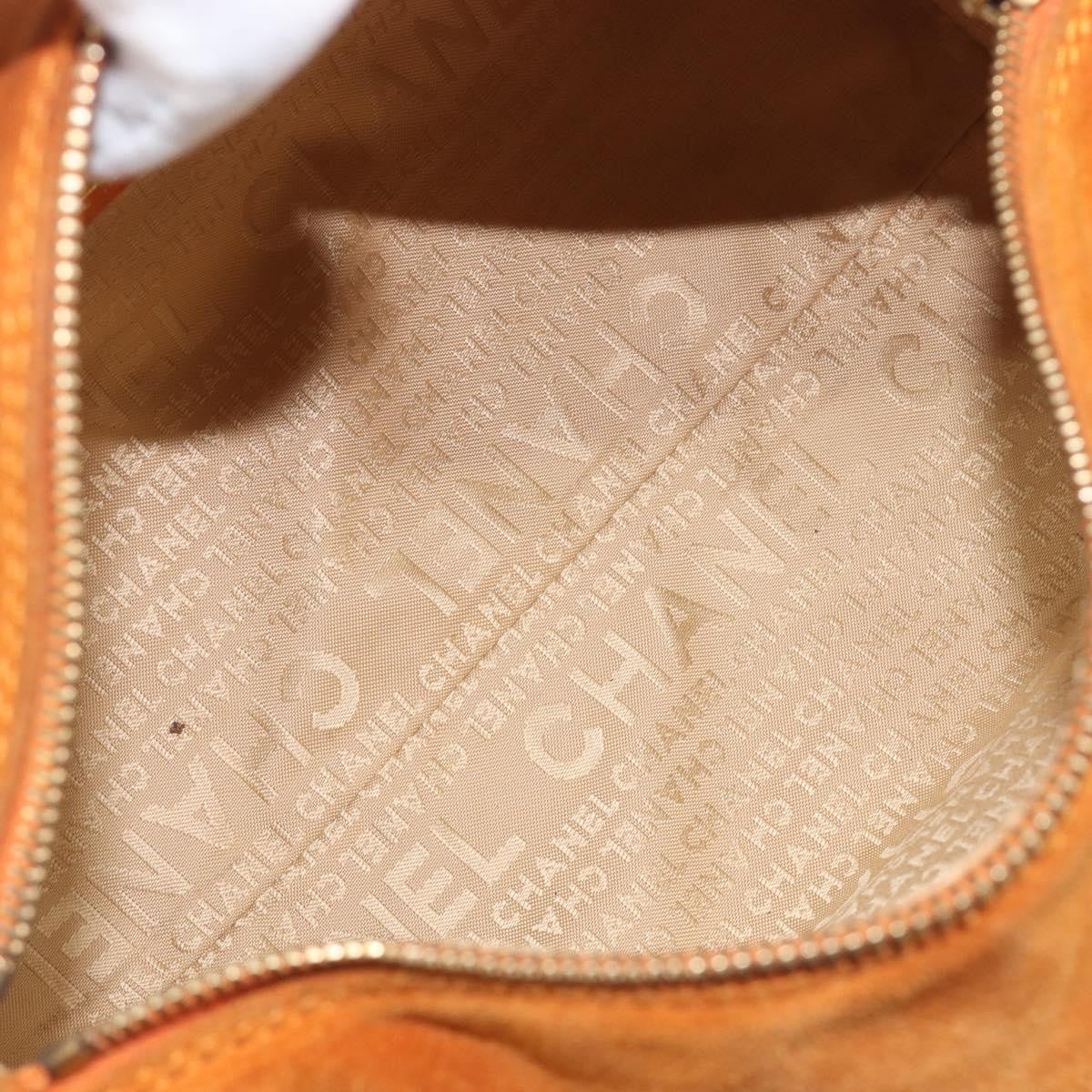 Chanel Coco Mark Suede Orange Suede Shoulder Bag Bag (Pre-Owned)