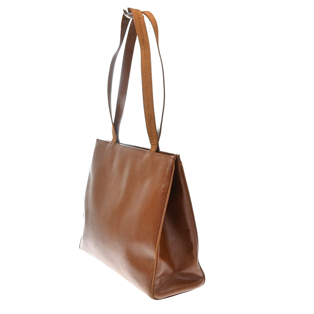 Salvatore Ferragamo Vala Tote Embossed Leather Brown Leather Tote Bag Bag (Pre-Owned)