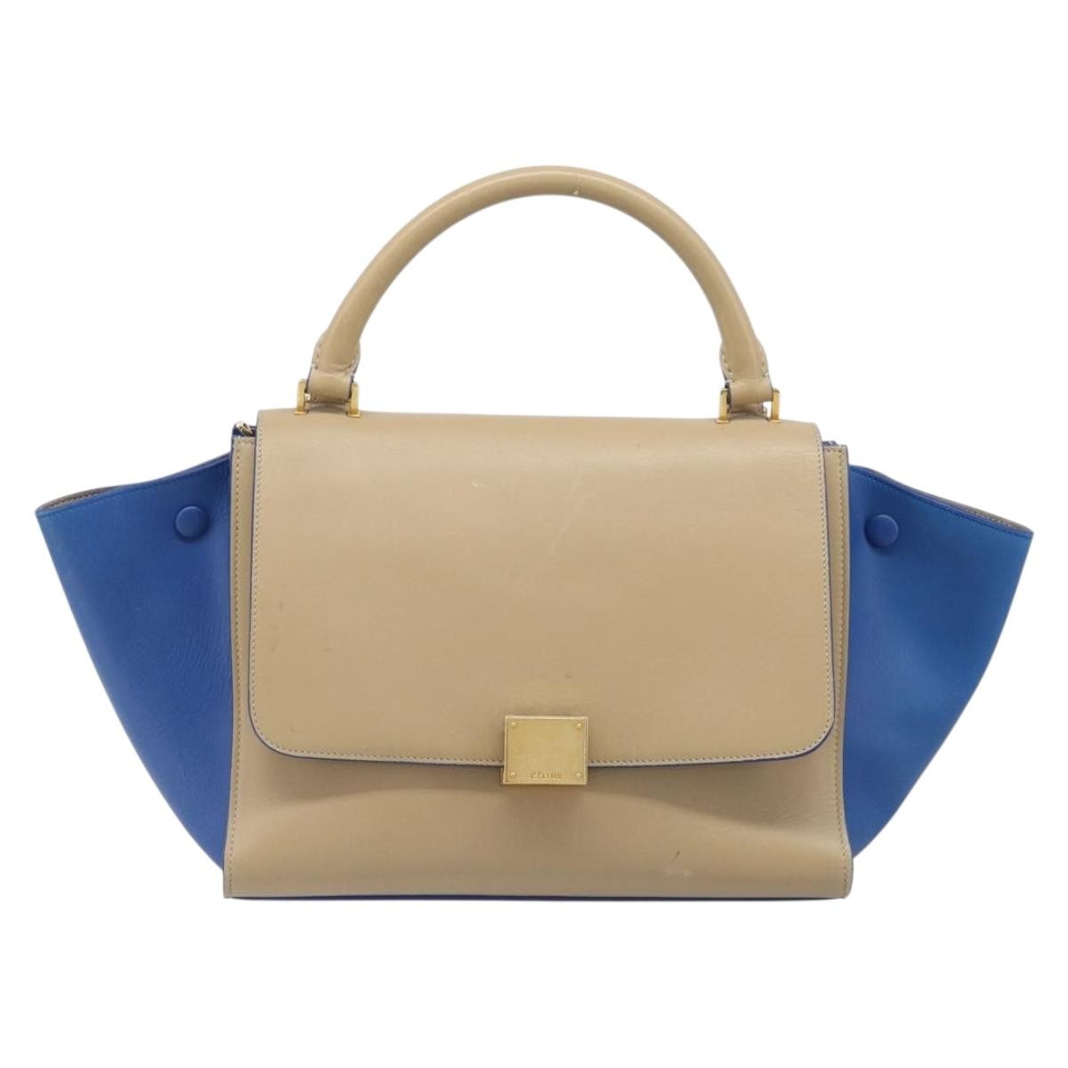 Celine Trapeze Leather Beige Leather Handbag (Pre-Owned)