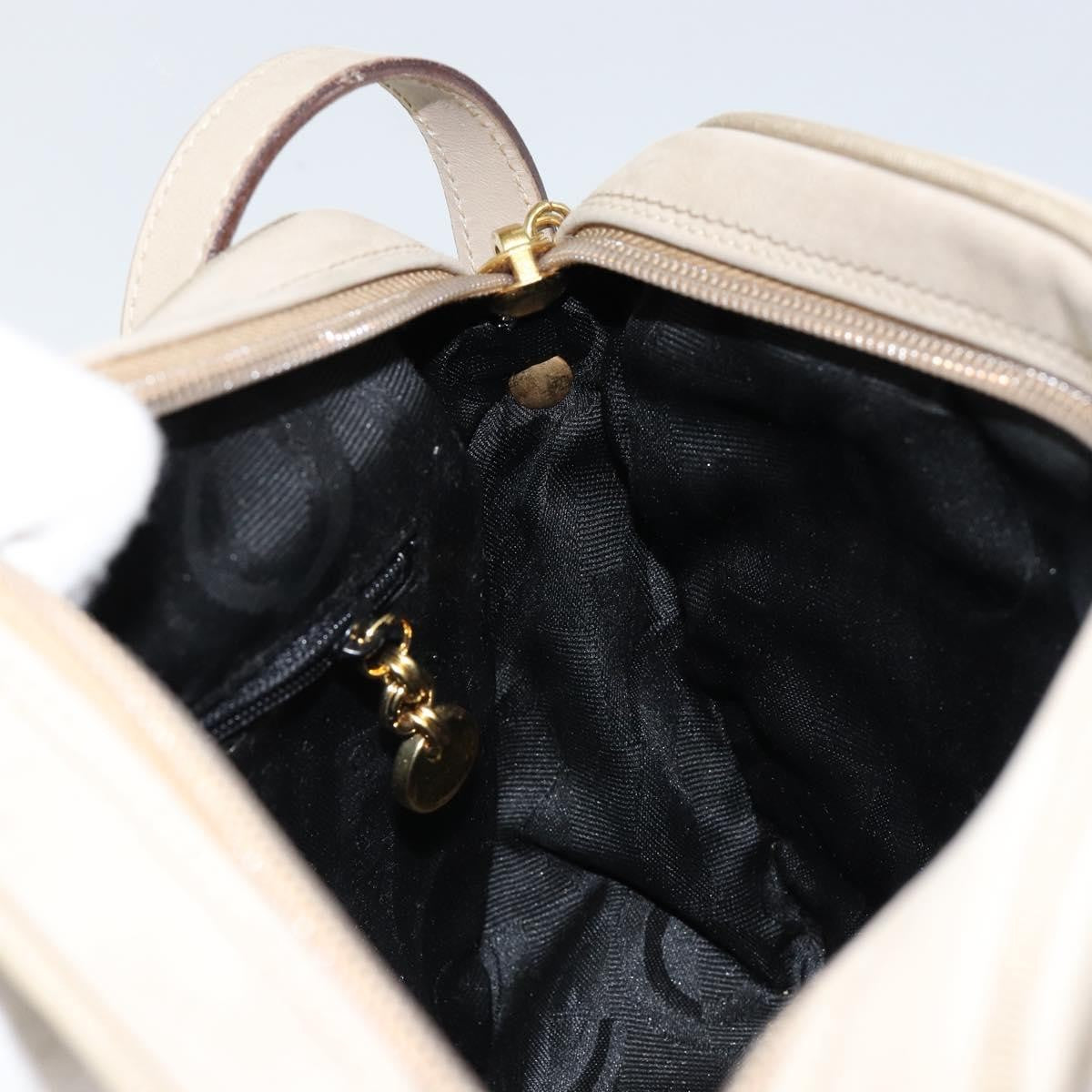 Salvatore Ferragamo Vala Suede Beige Suede Shoulder Bag Bag (Pre-Owned)