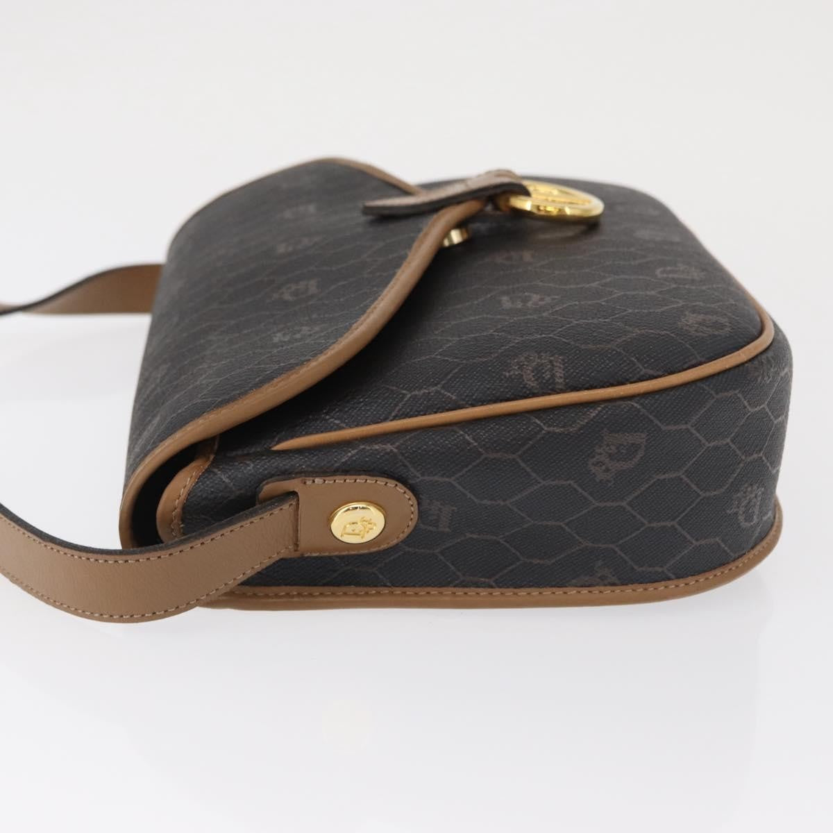 Christian Dior Vintage Honeycomb Flap Canvas And Leather Black Canvas Shoulder Bag Bag (Pre-Owned)