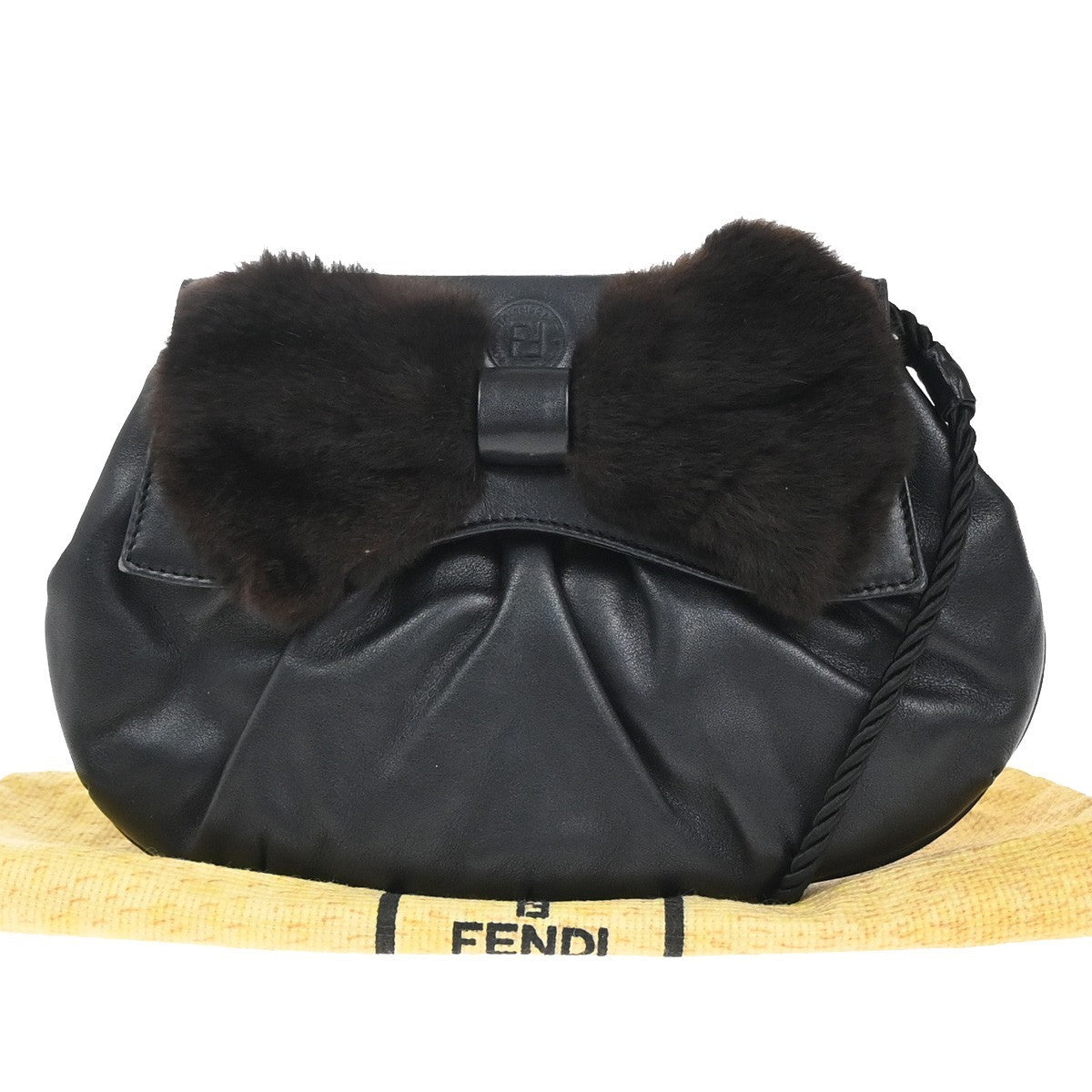 Fendi Vintage Shoulderbag Leather Black Leather Shoulder Bag Bag (Pre-Owned)