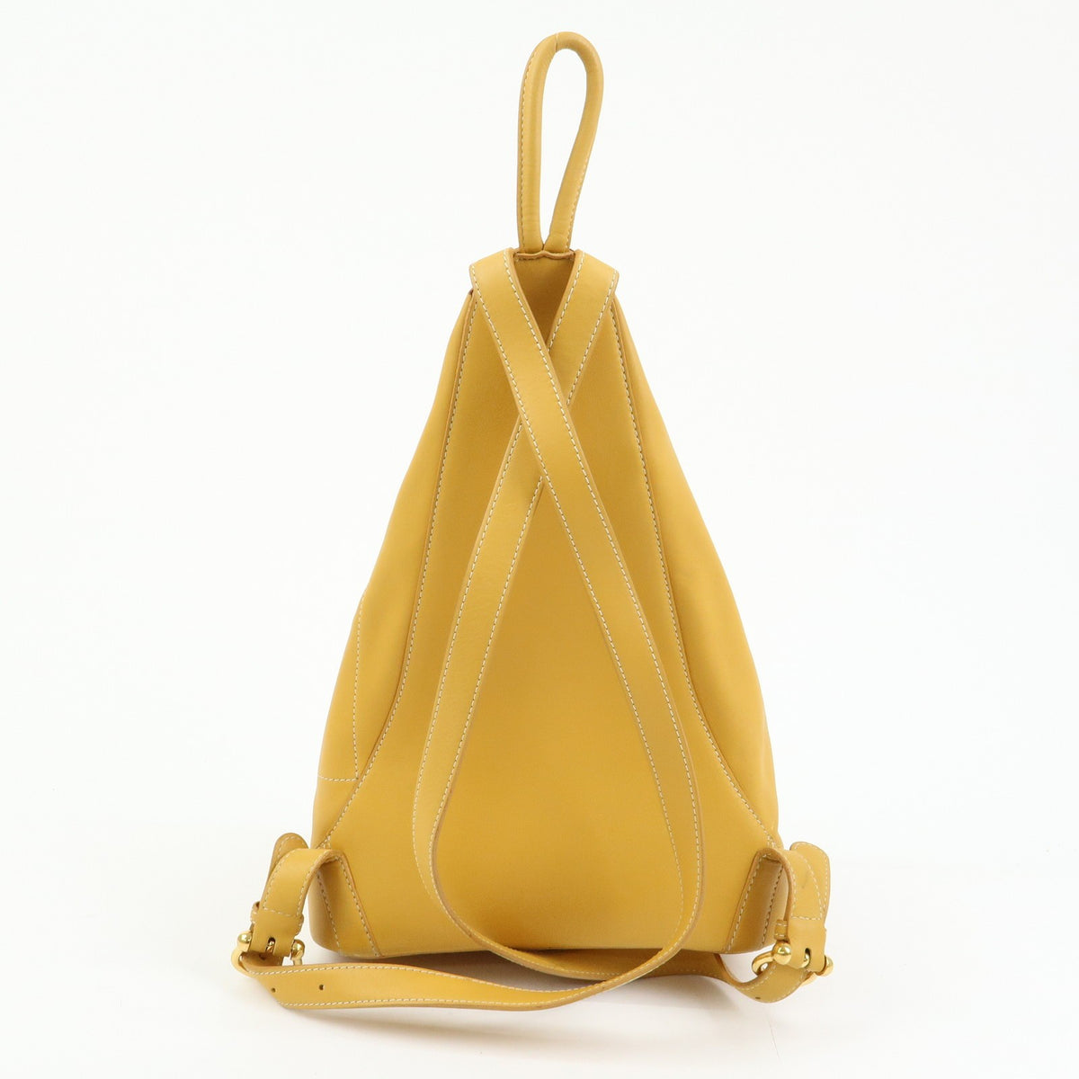 Loewe Anton Leather Yellow Leather Backpack Bag (Pre-Owned)