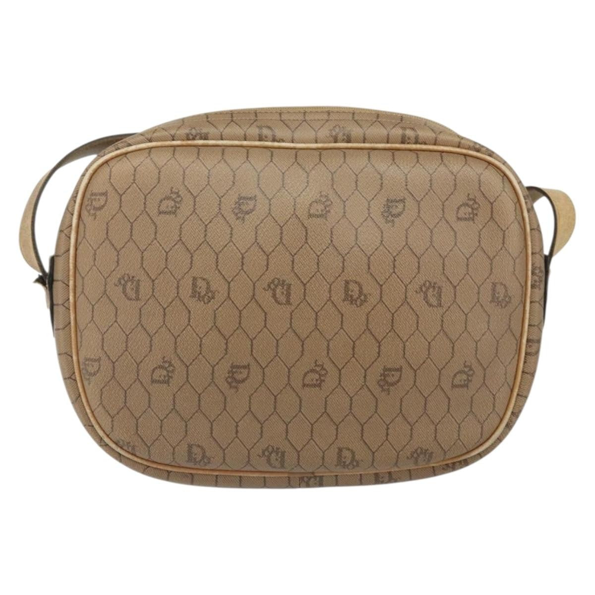 Christian Dior Vintage Honeycomb Canvas And Leather Beige Canvas Shoulder Bag Bag (Pre-Owned)