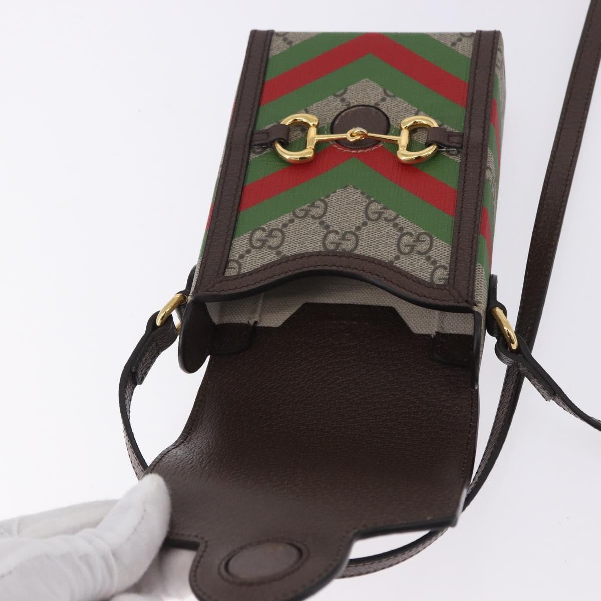 Gucci Horsebit 1955 Printed Gg Coated Canvas Beige Canvas Crossbody Bag Bag (Pre-Owned)