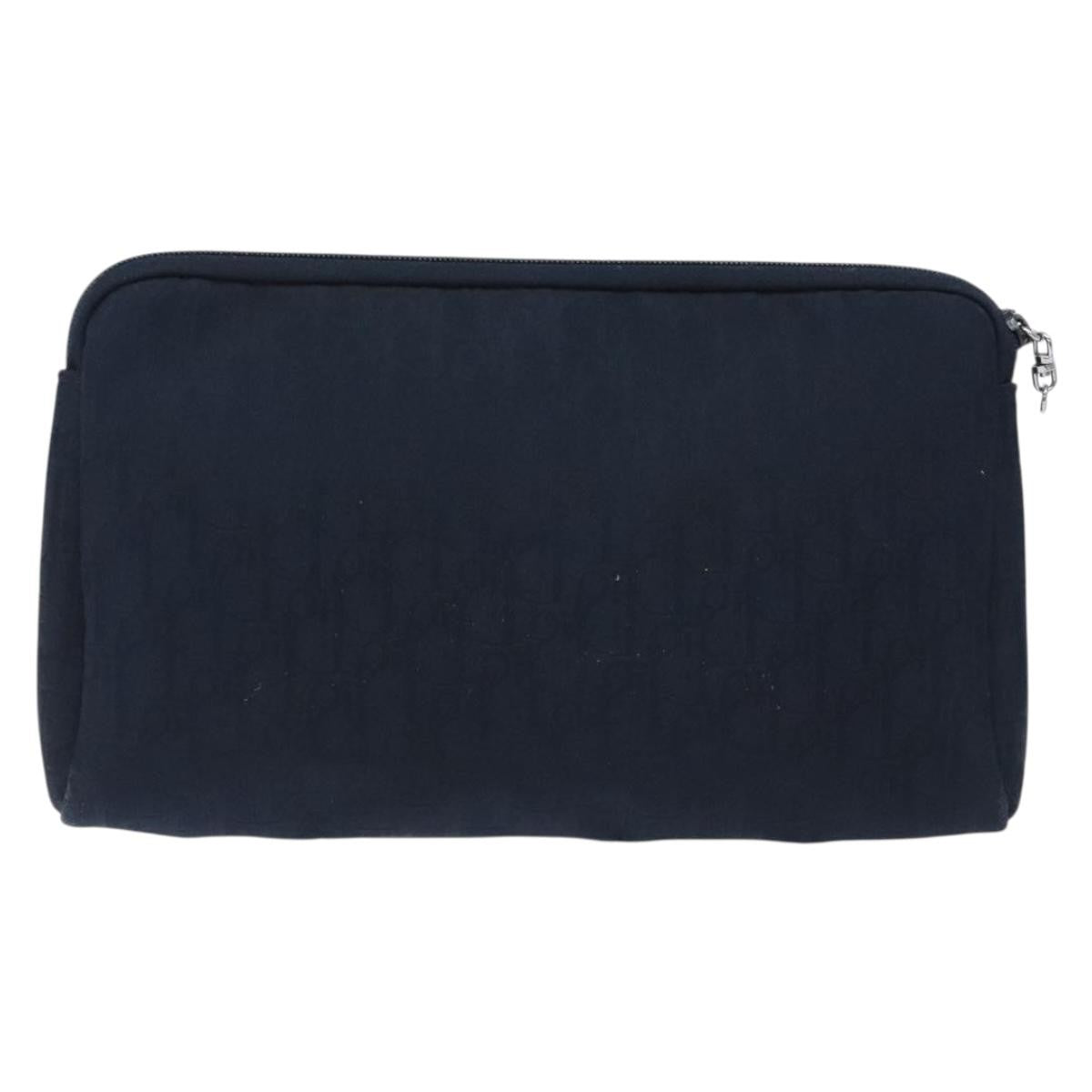 Christian Dior Vintage Trotter Embroidered Diorissimo Canvas Navy Canvas Clutche & Pouche Bag (Pre-Owned)