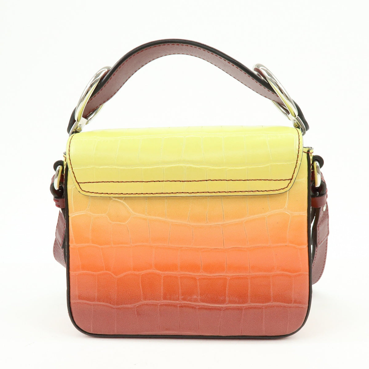 Chloe C Flap Crocodile Embossed Leather Multicolour Leather Handbag (Pre-Owned)