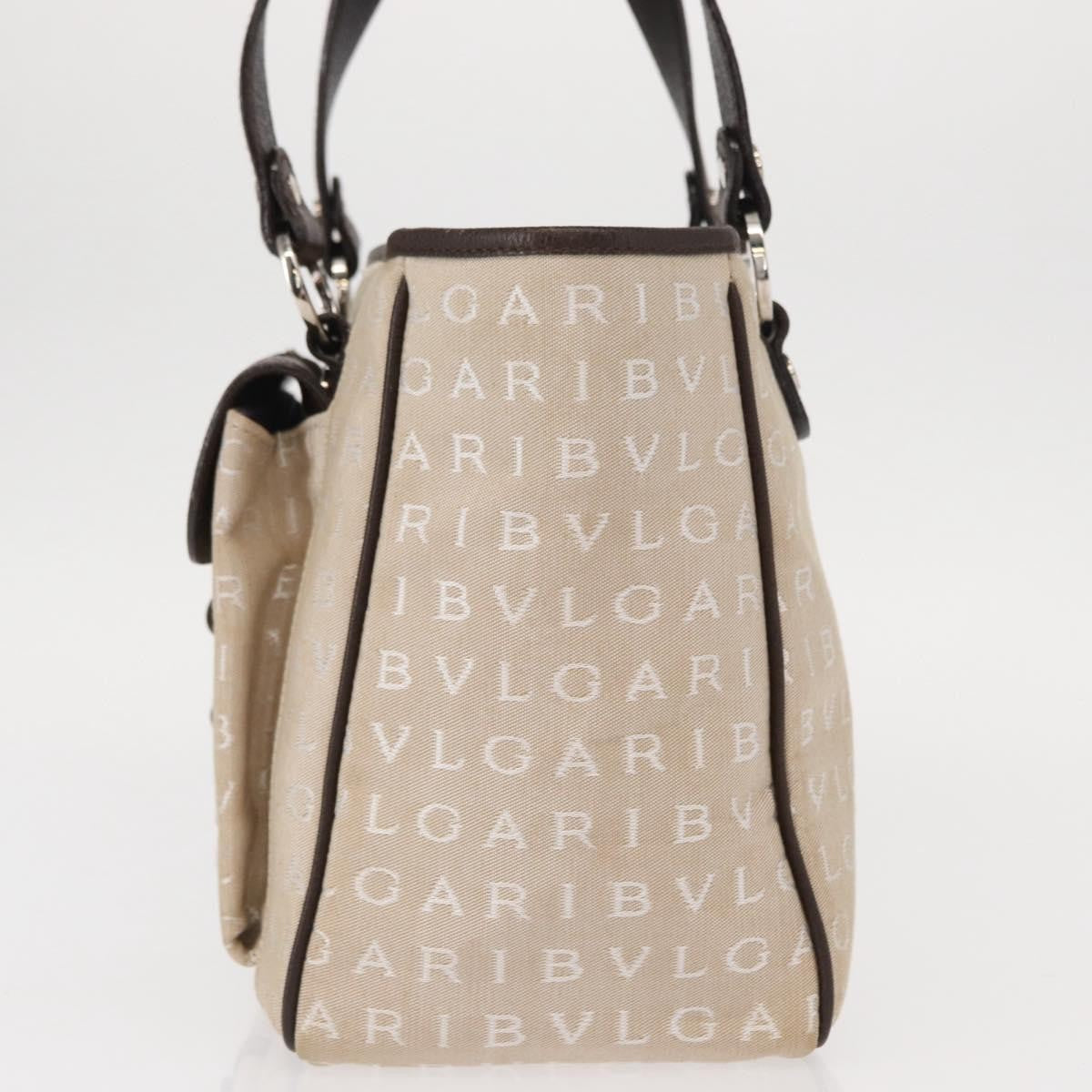 Bvlgari Logomania Canvas Beige Canvas Handbag (Pre-Owned)