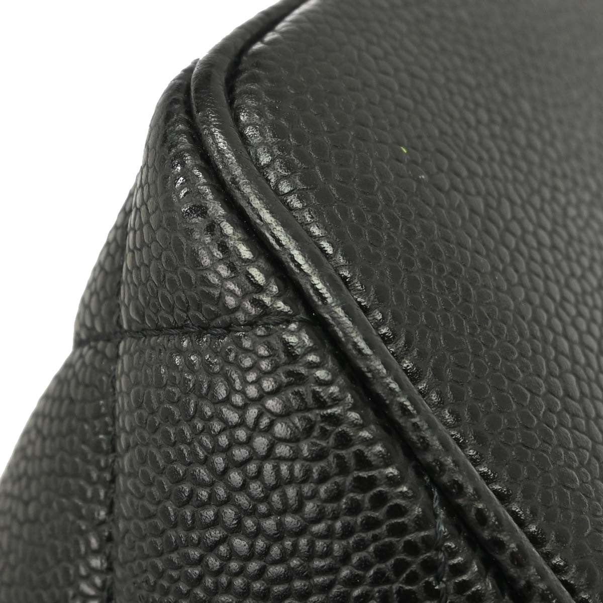 Chanel Medallion Tote Quilted Caviar Black Leather Tote Bag Bag (Pre-Owned)