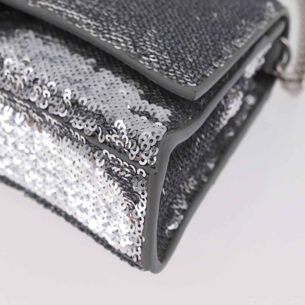 Balenciaga Hourglass Chain Leather With Sequins Silver Leather Crossbody Bag Bag (Pre-Owned)