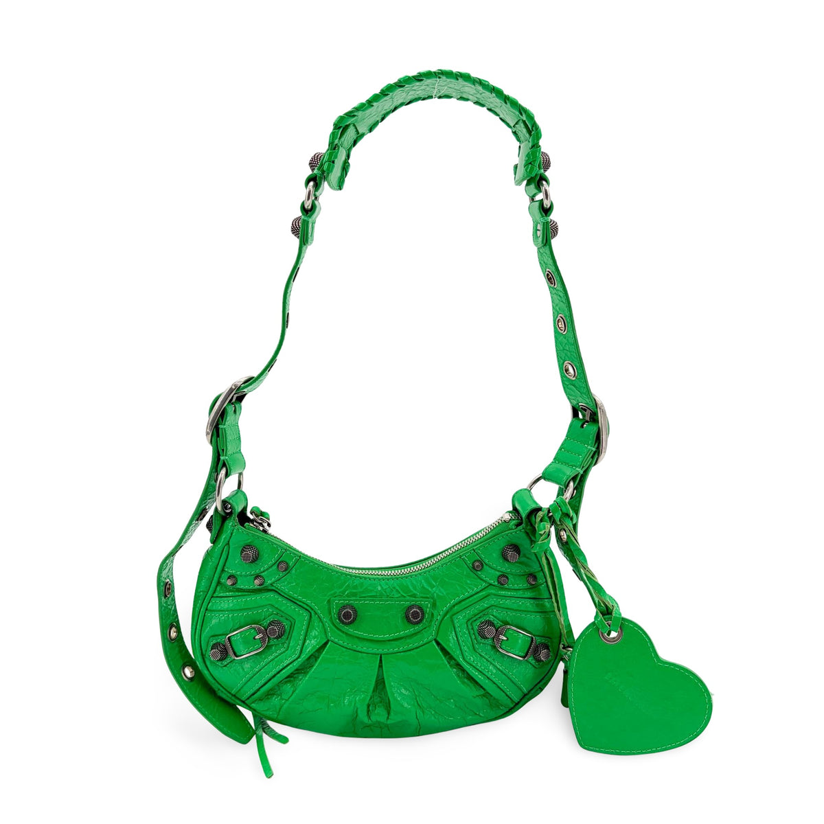 Balenciaga Le Cagole Giant Studs Leather Green Leather Shoulder Bag Bag (Pre-Owned)