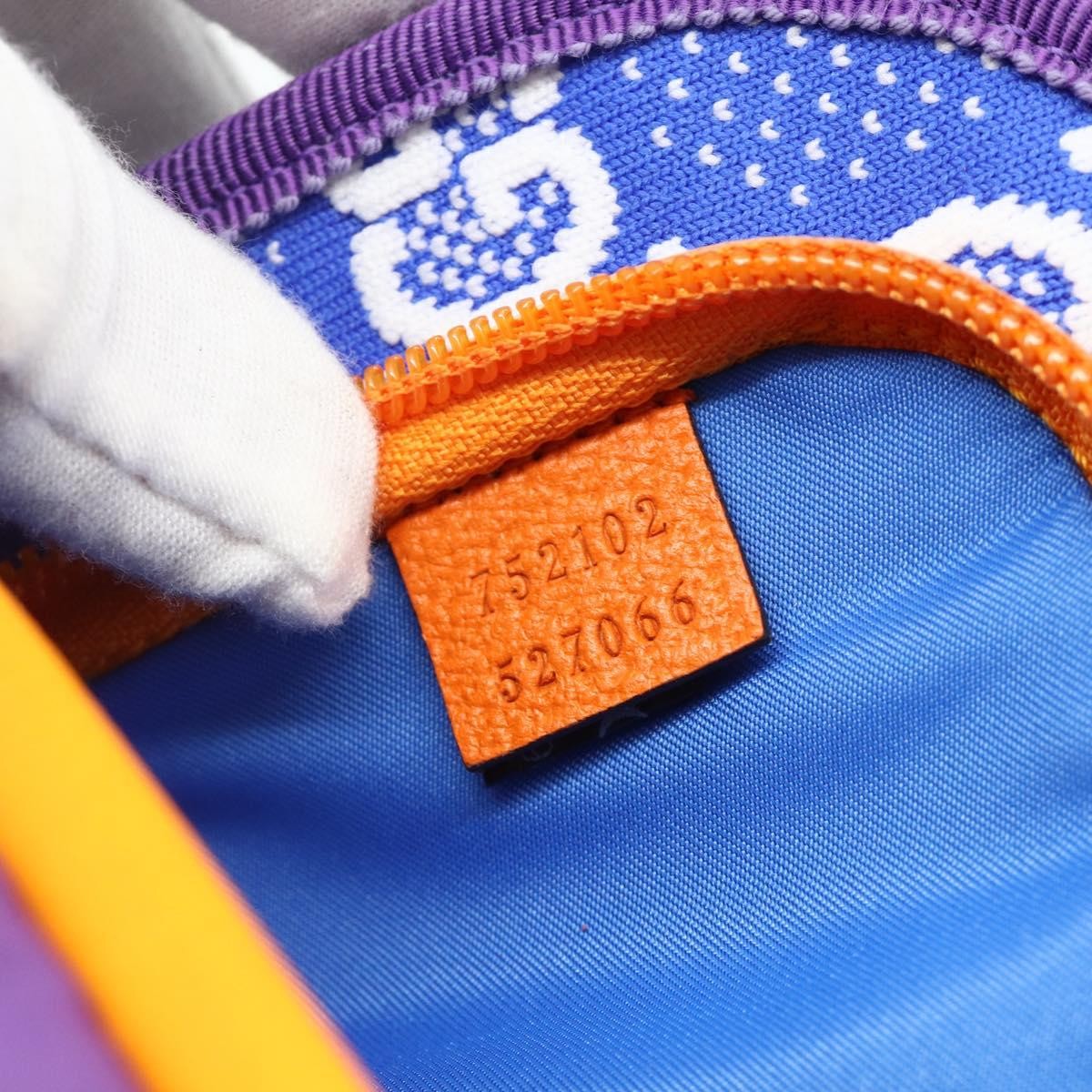 Gucci Panelled Front Pocket Belt Gg Jacquard Nylon And Rubber Purple Nylon Handbag (Pre-Owned)