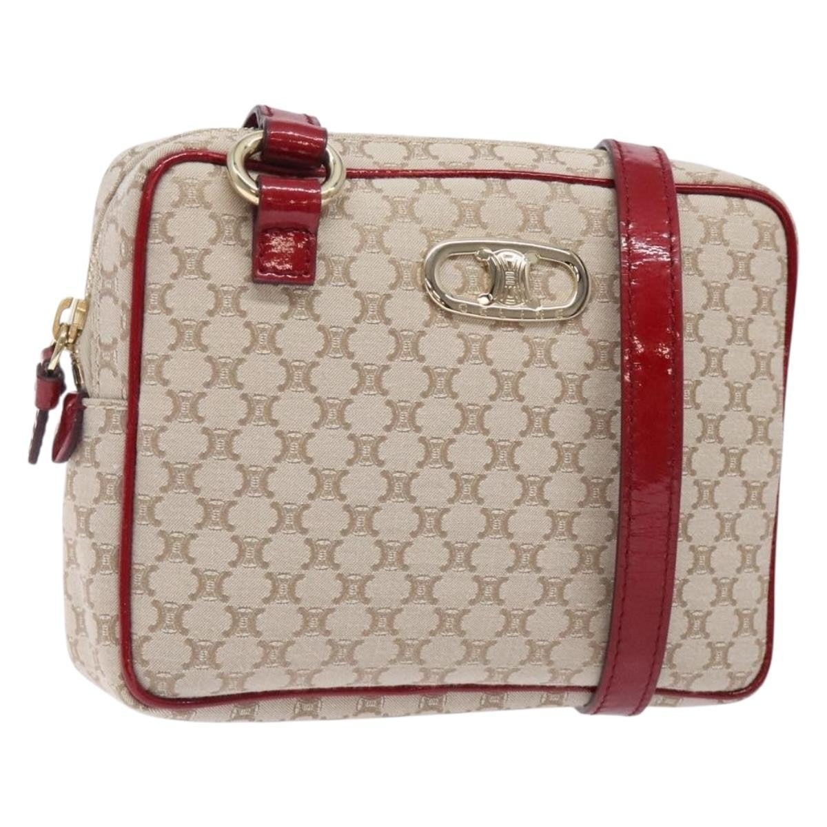Celine Vintage Macadam Canvas Beige Canvas Shoulder Bag Bag (Pre-Owned)