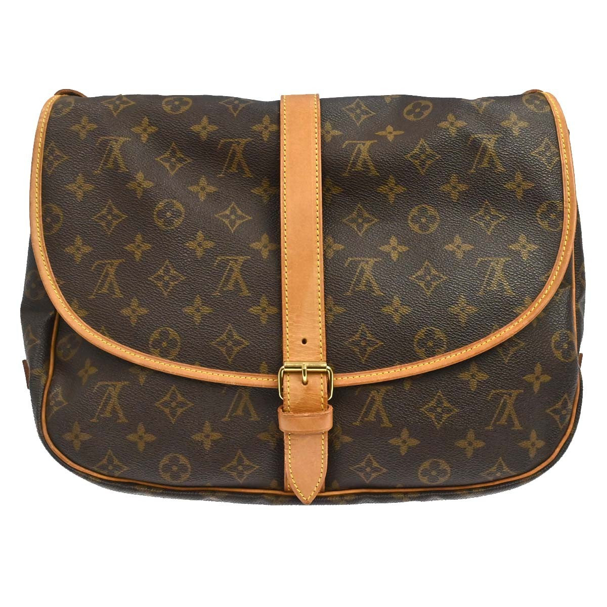 Louis Vuitton Saumur Monogram Canvas Brown Canvas Handbag (Pre-Owned)