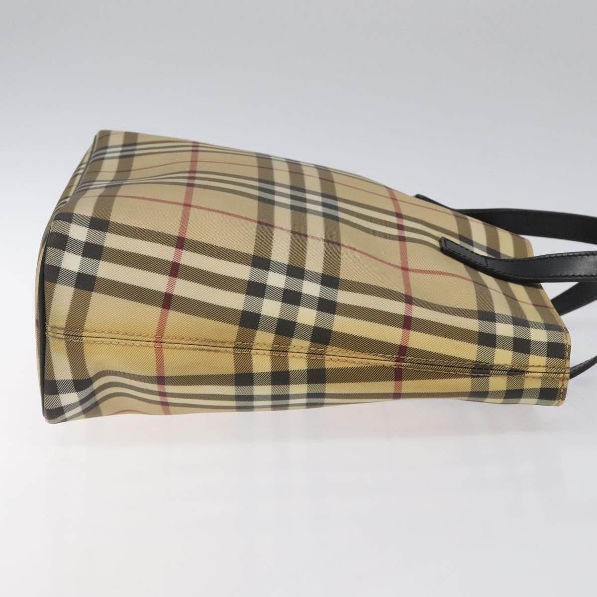 Burberry Nova Check Tote Canvas Check Pattern Beige Canvas Tote Bag Bag (Pre-Owned)