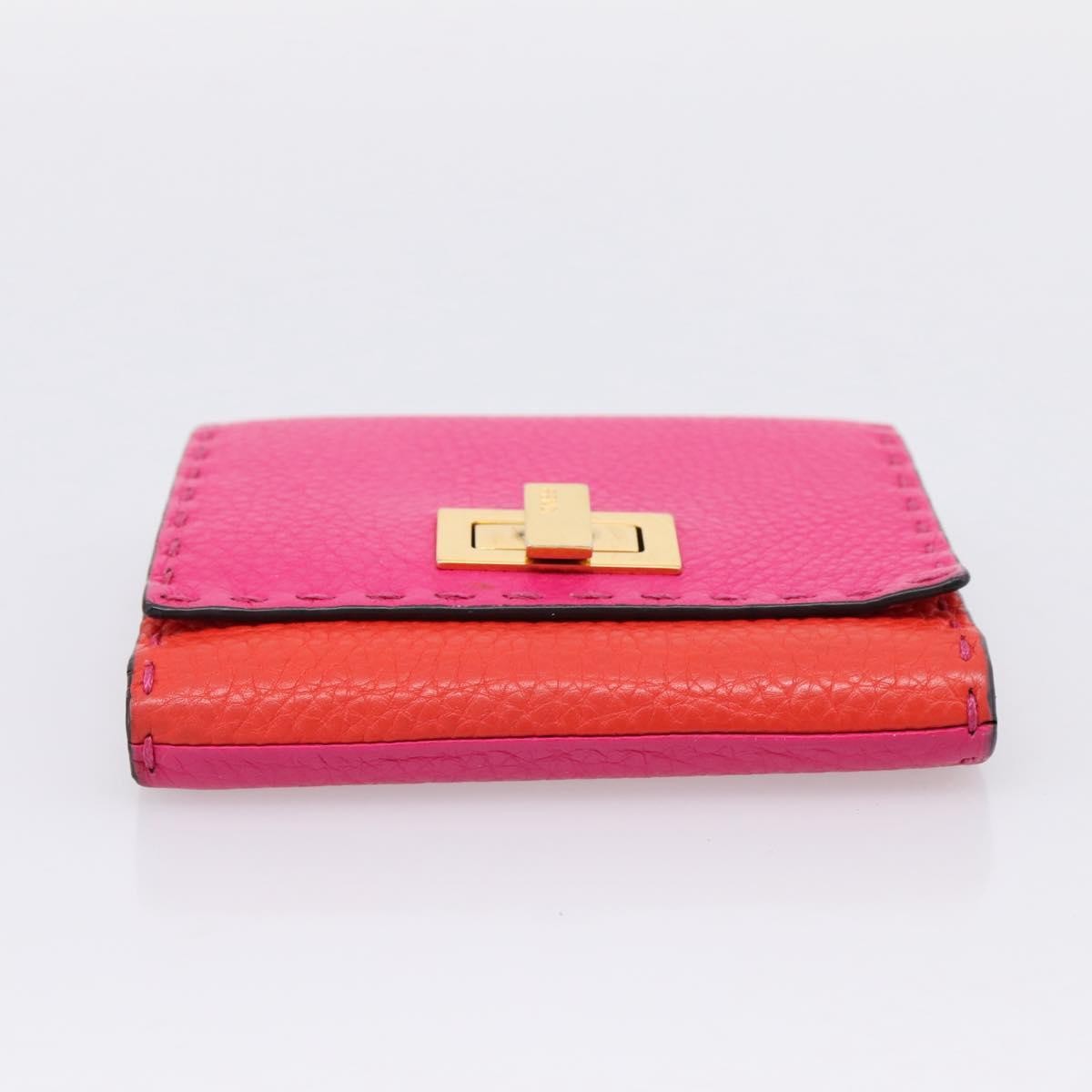 Fendi Selleria Peekaboo Leather Pink Leather Wallets Accessory (Pre-Owned)