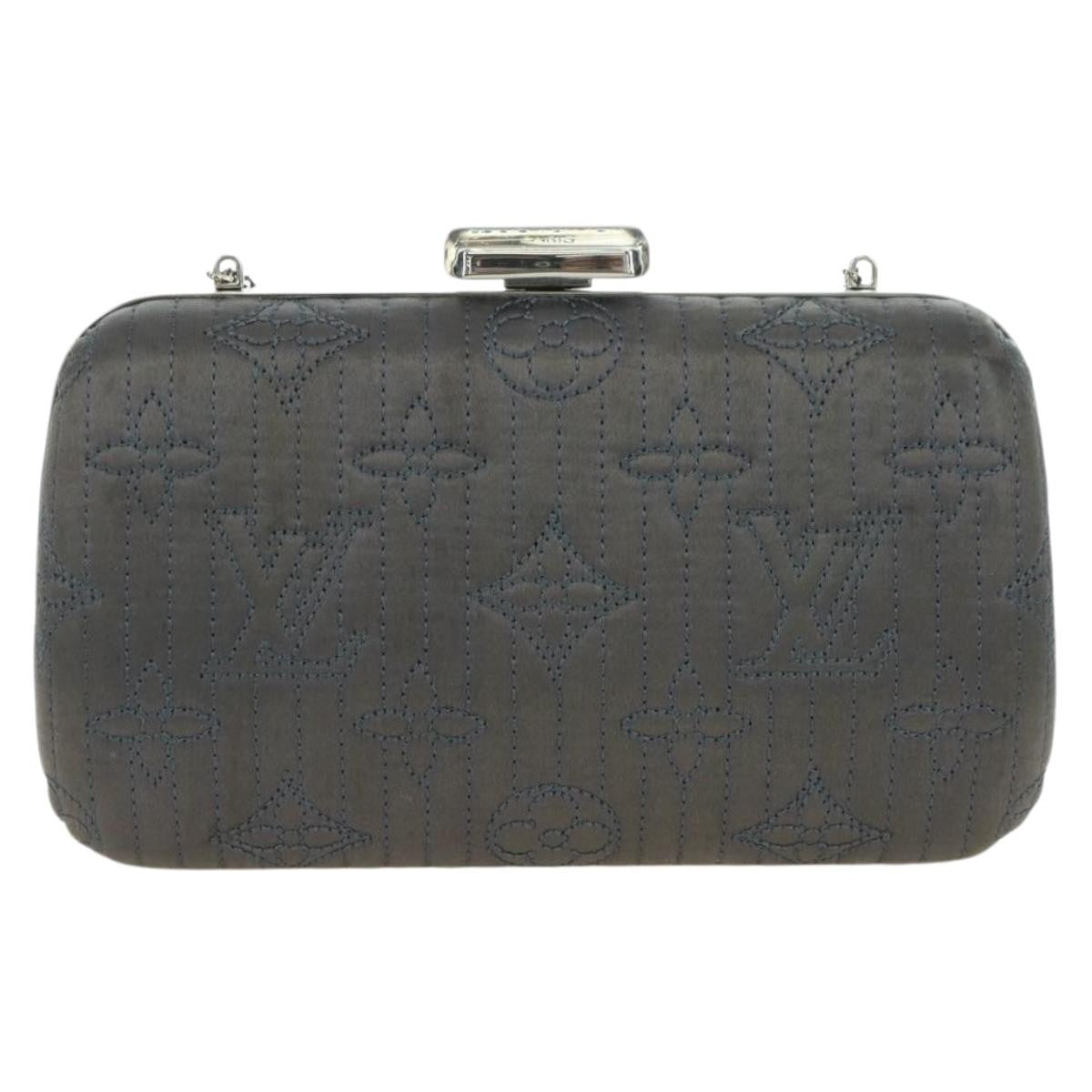 Louis Vuitton Motard Minaudiere Monogram Satin Gray Satin Clutche & Pouche Bag (Pre-Owned)