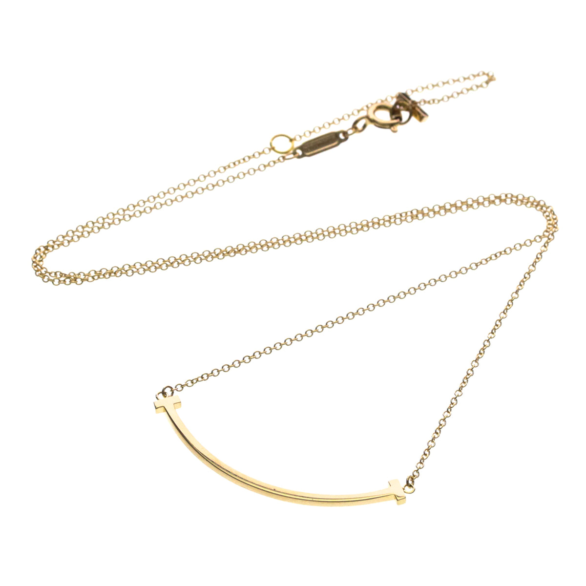 Tiffany & Co. T Smile Pendant 18K Rose Gold Gold Pink_Gold Necklace Jewelry (Pre-Owned)