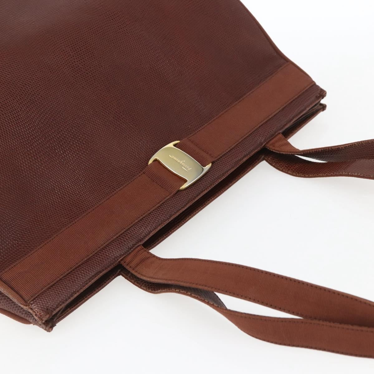Salvatore Ferragamo Vala Leather Brown Leather Shoulder Bag Bag (Pre-Owned)