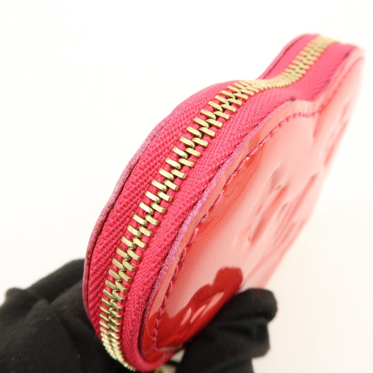 Louis Vuitton Heart Coin Purse Monogram Vernis Pink Patent_Leather Clutche & Pouche Bag (Pre-Owned)