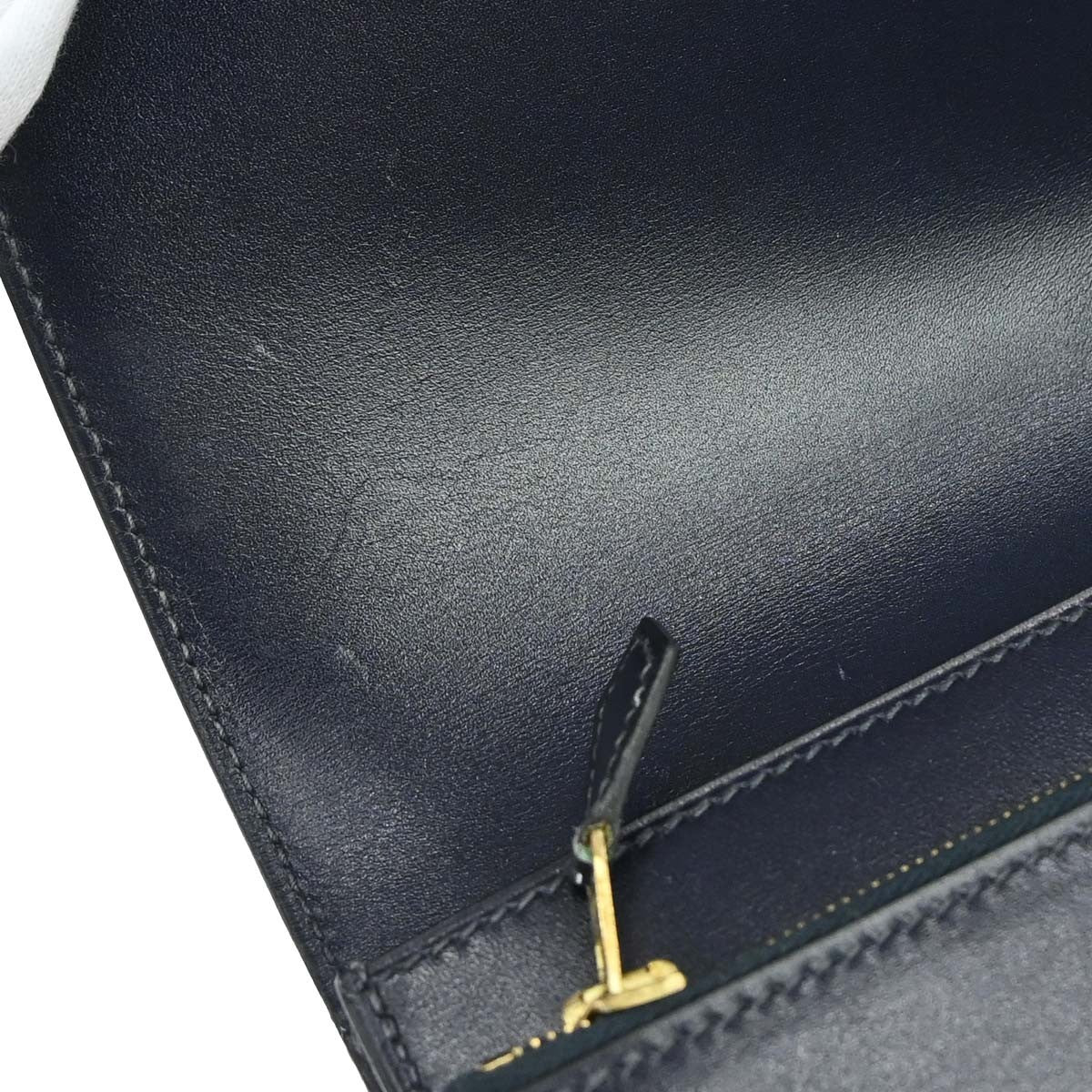 Hermes Jet Clutch Box Calf Navy Leather Clutche & Pouche Bag (Pre-Owned)