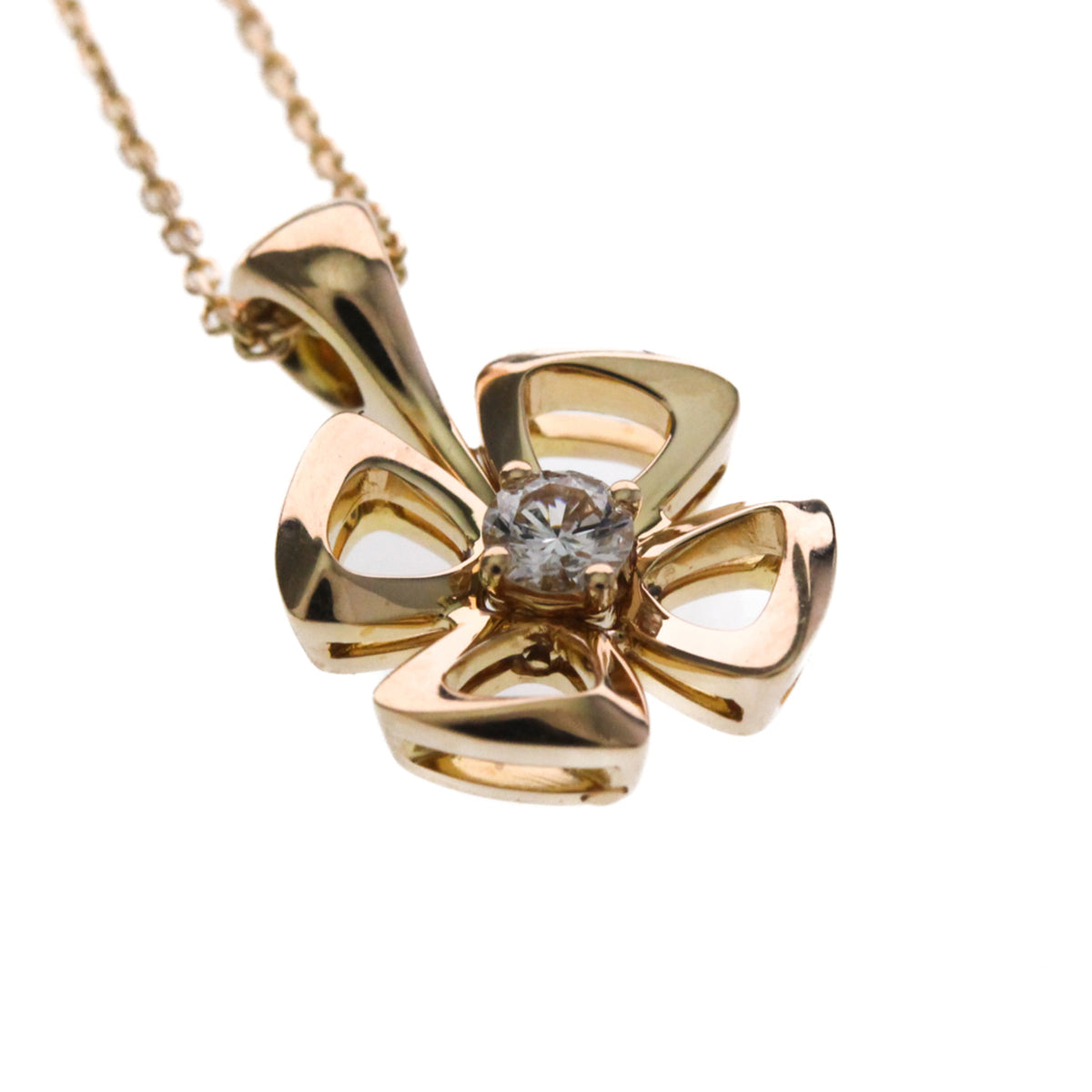 Bvlgari Fiorever Pendant 18K Rose Gold With Ruby And Diamonds Gold Pink_Gold Necklace Jewelry (Pre-Owned)