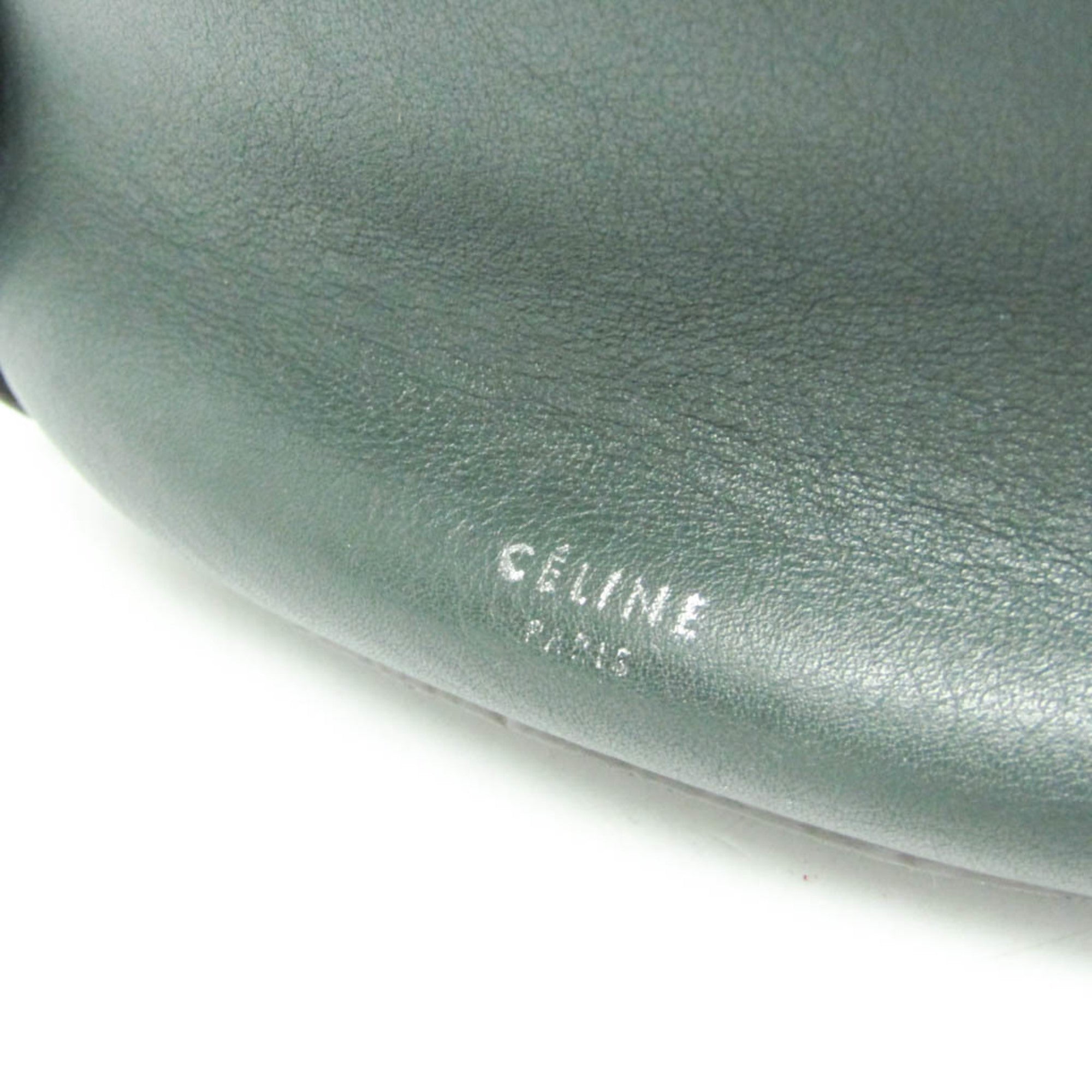 Celine Long Strap Big Bag Bucket Leather Khaki Leather Shoulder Bag Bag (Pre-Owned)
