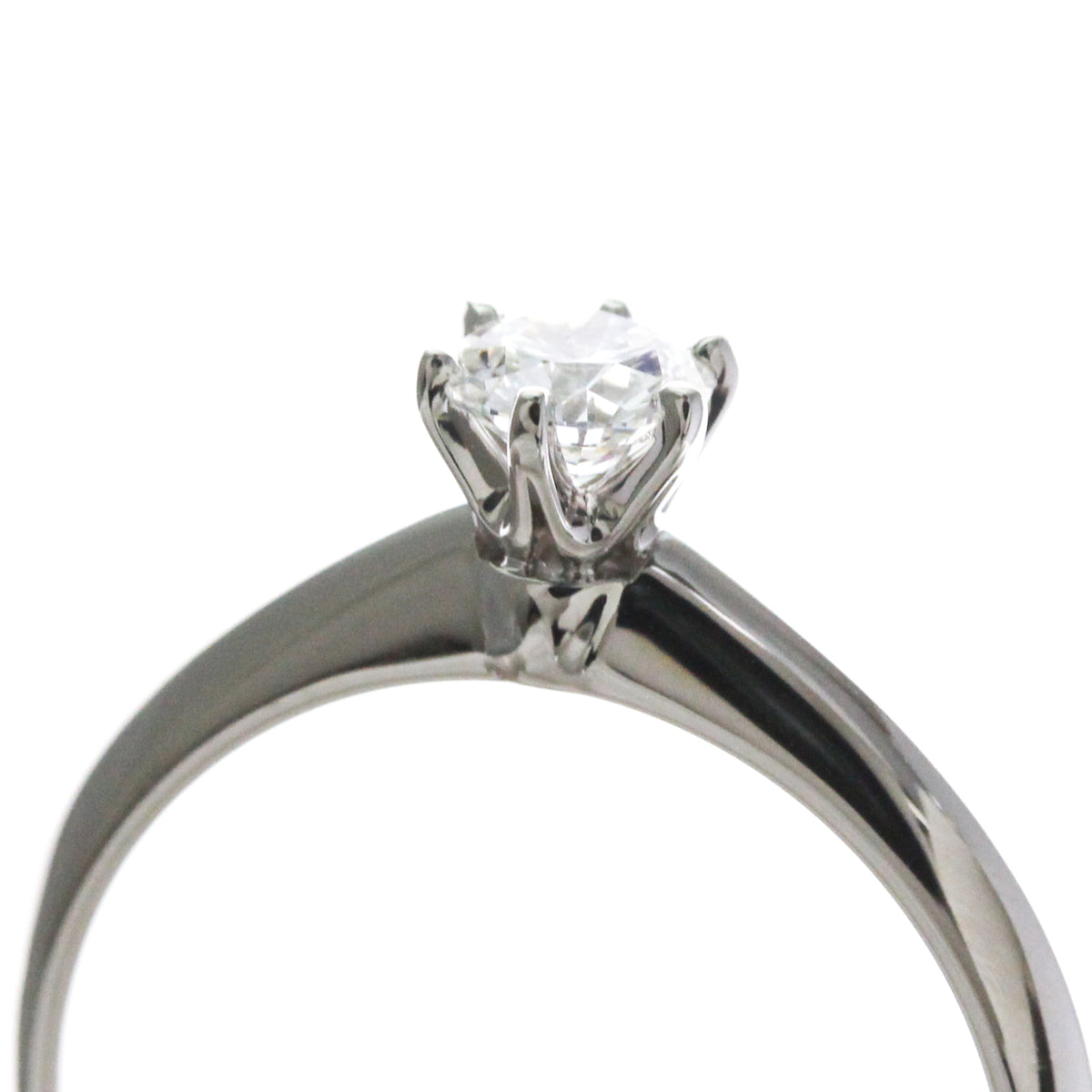 Tiffany & Co. Tiffany Setting Solitaire Platinum With Rbc Diamond G/Vvs2 Silver Platinum Ring Jewelry (Pre-Owned)