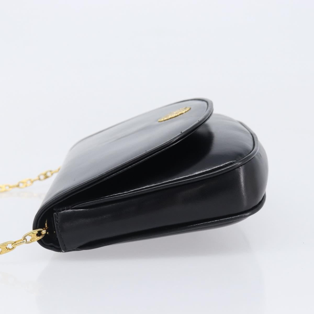 Celine Flap Shoulder Leather Black Leather Shoulder Bag Bag (Pre-Owned)