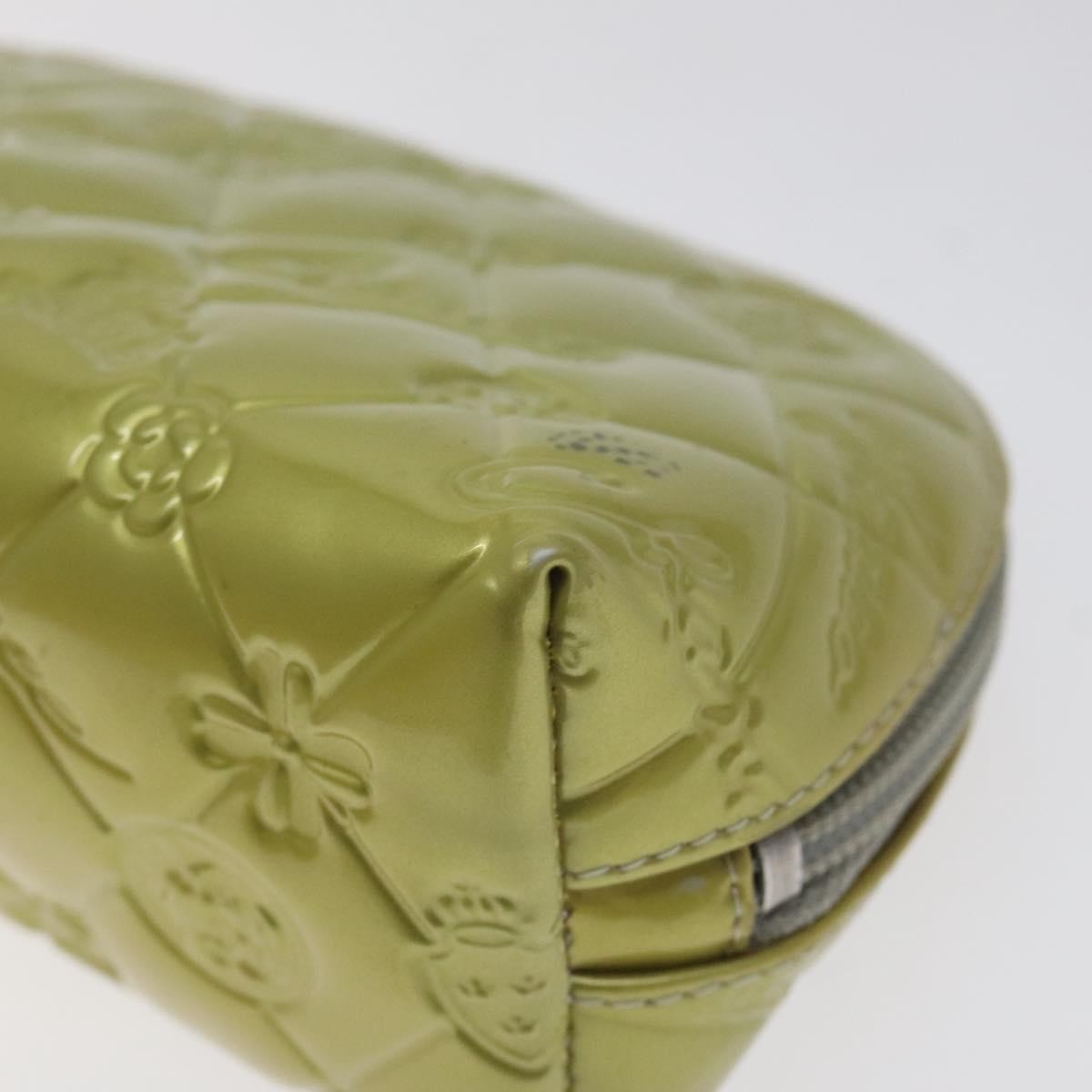 Chanel Vintage Toiletry Patent Leather Silver Other Clutche & Pouche Bag (Pre-Owned)